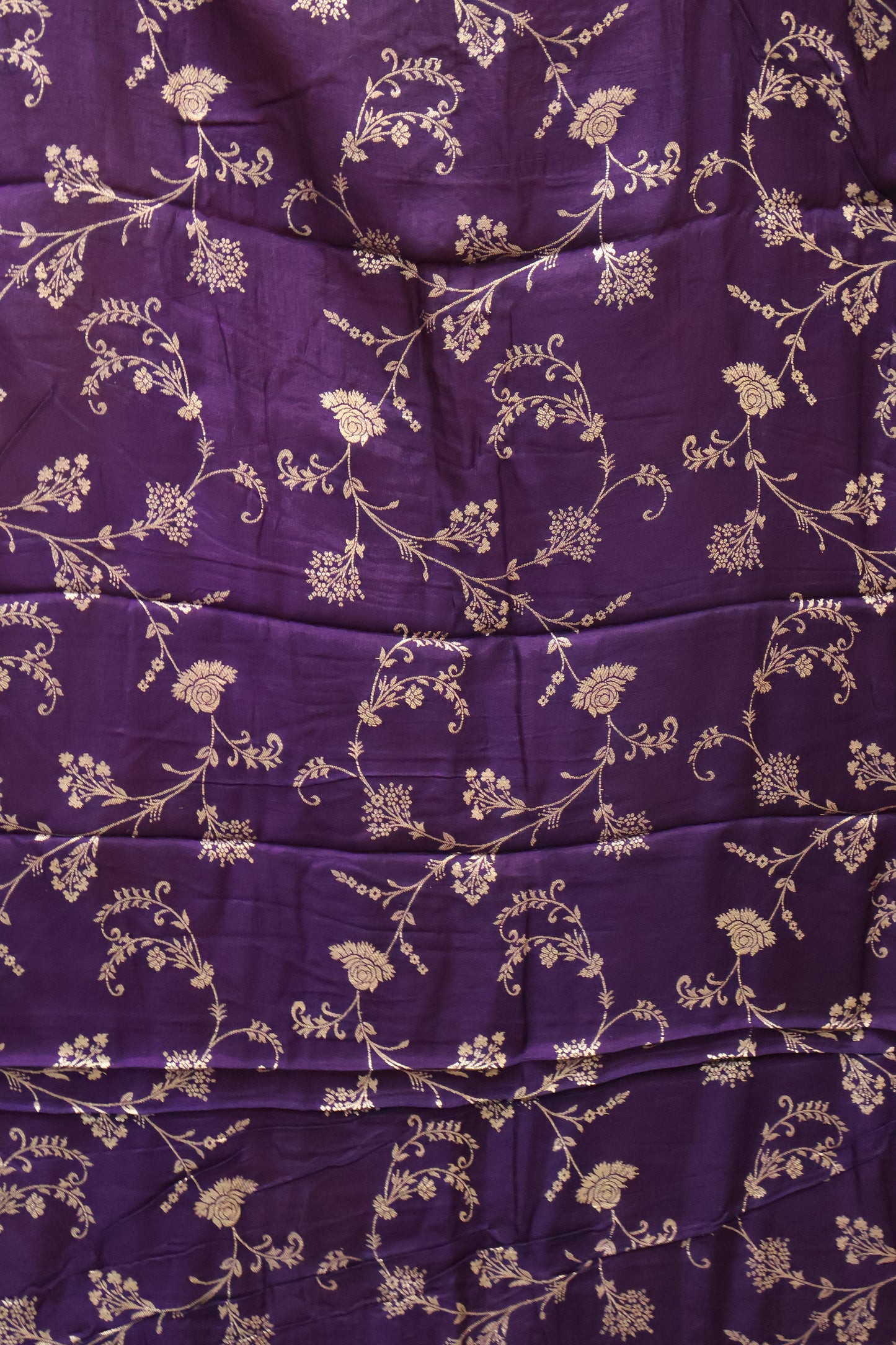 Semi Mysore Silk Saree-Leaf Buta-Orange