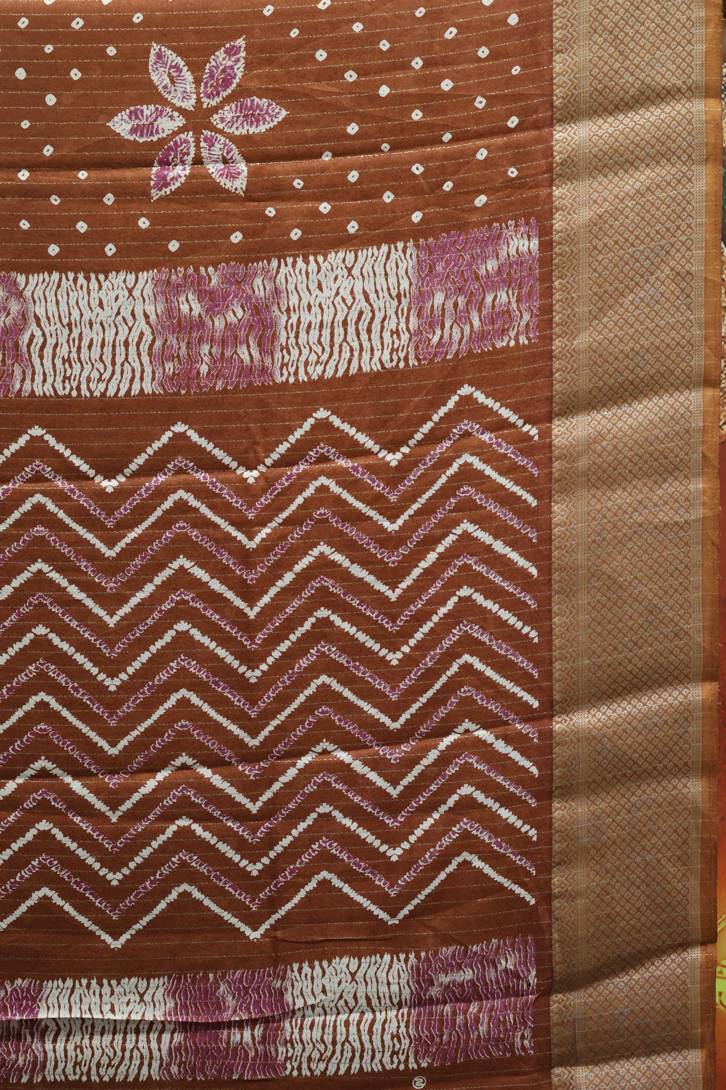 Dola Silk Saree Zari Lines-Brown