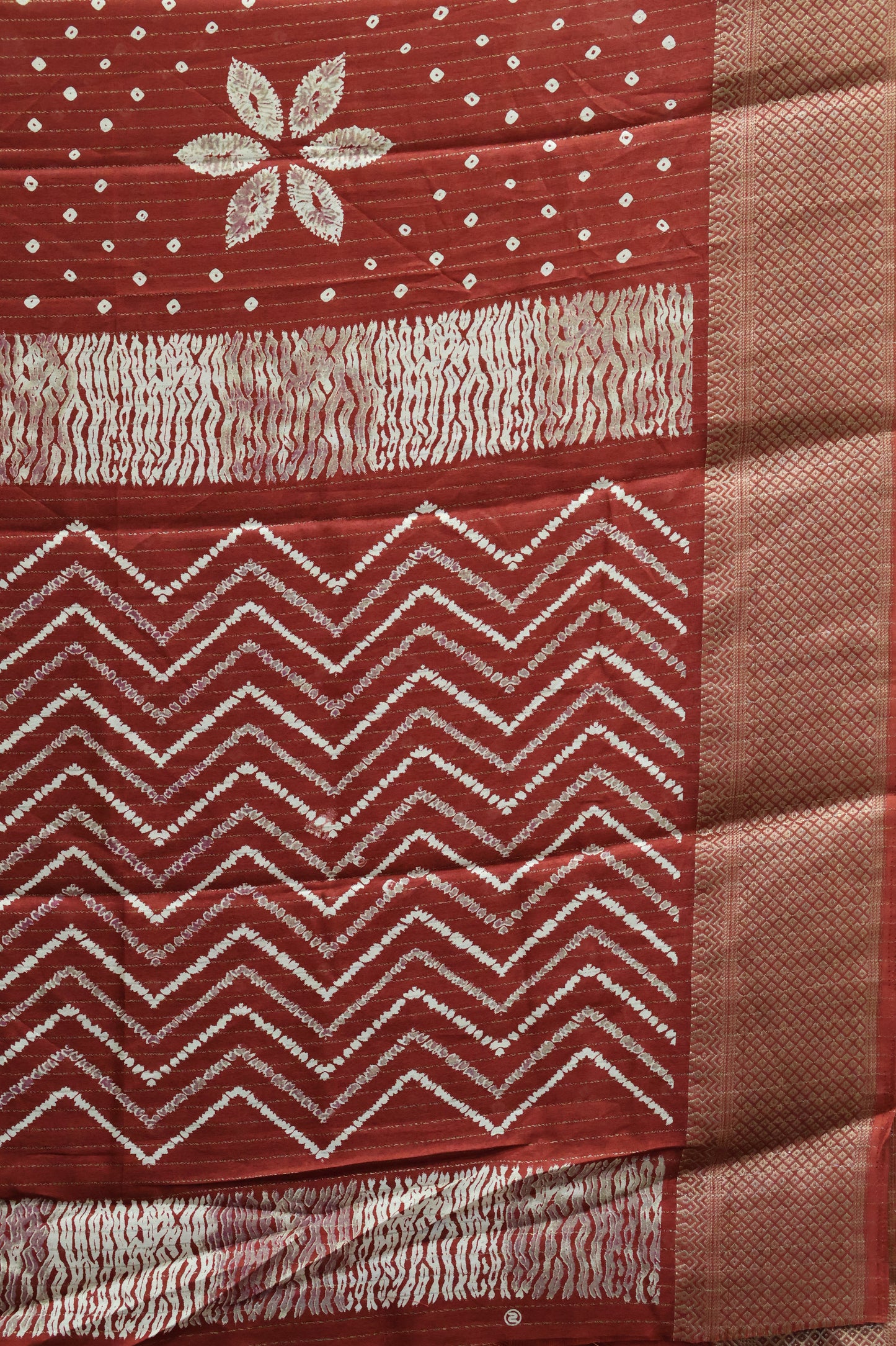 Dola Silk Saree Zari Lines-Brick Red