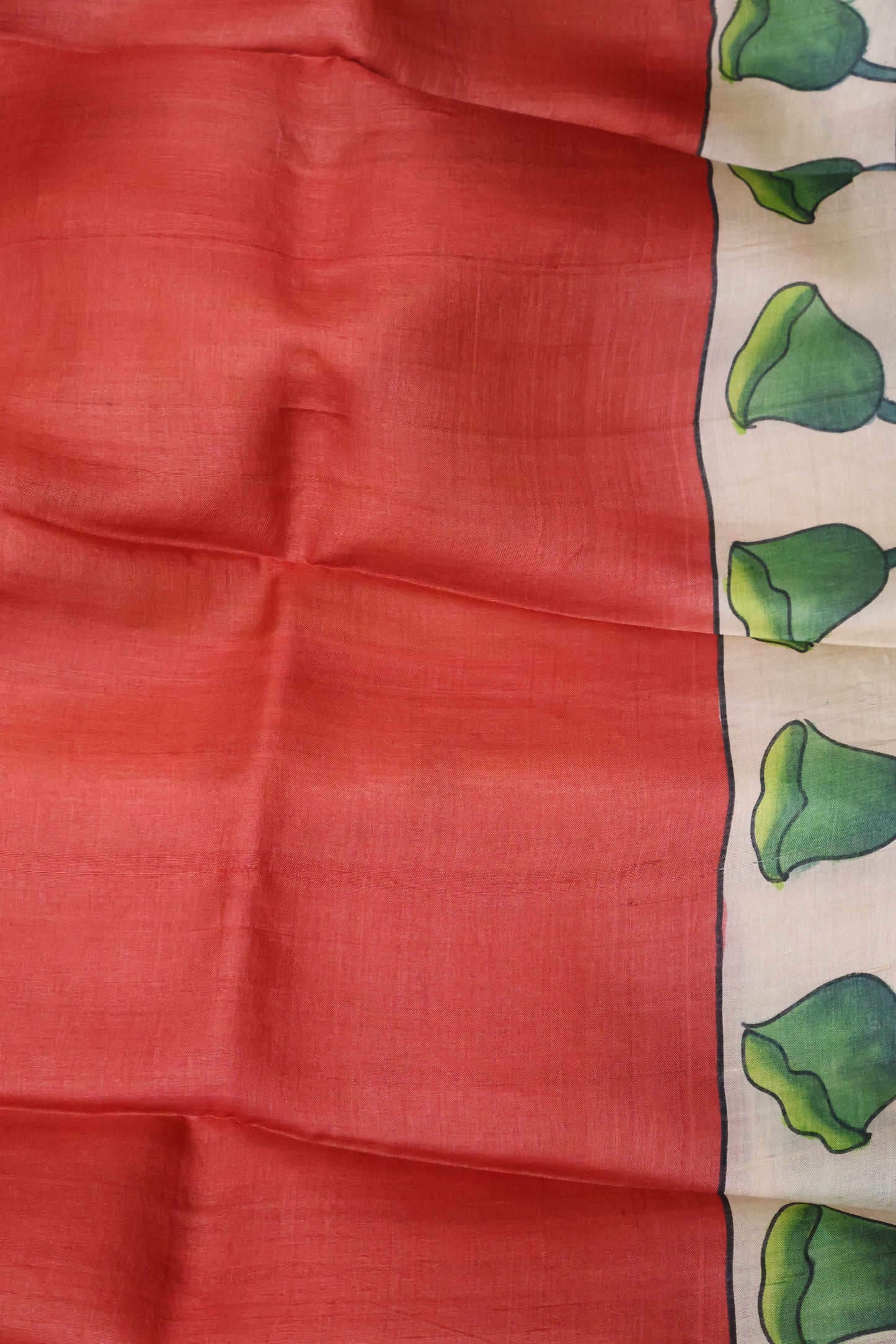 Pure Tussar Saree - Mustard Floral