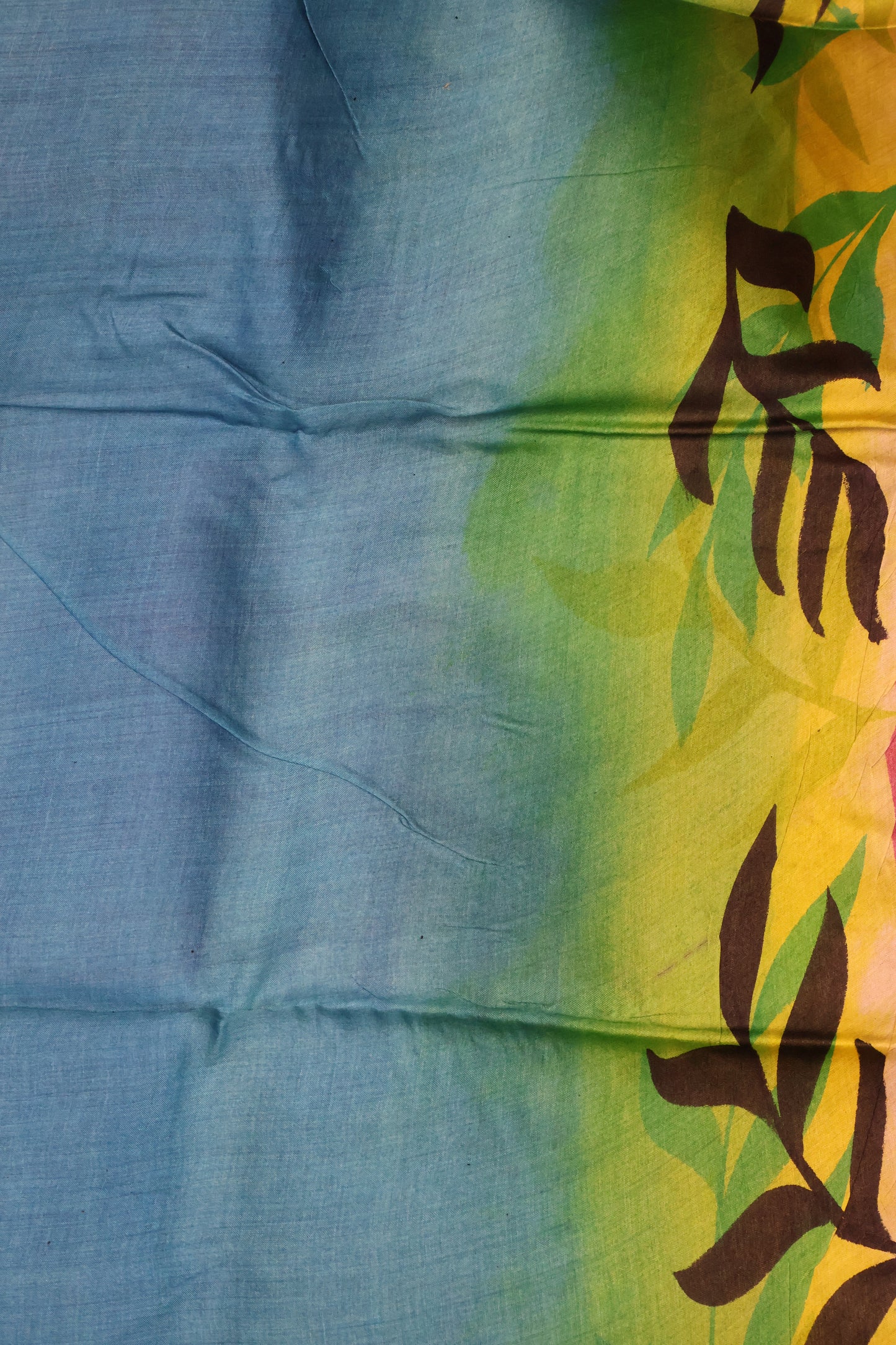 Pure Tussar Saree - Pink Floral Border