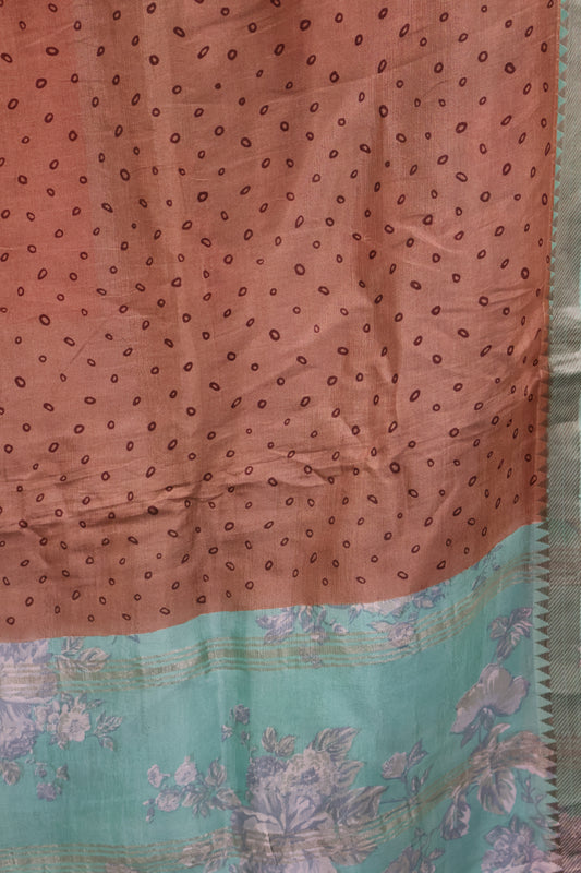 Pure Tussar Saree - Light Brown