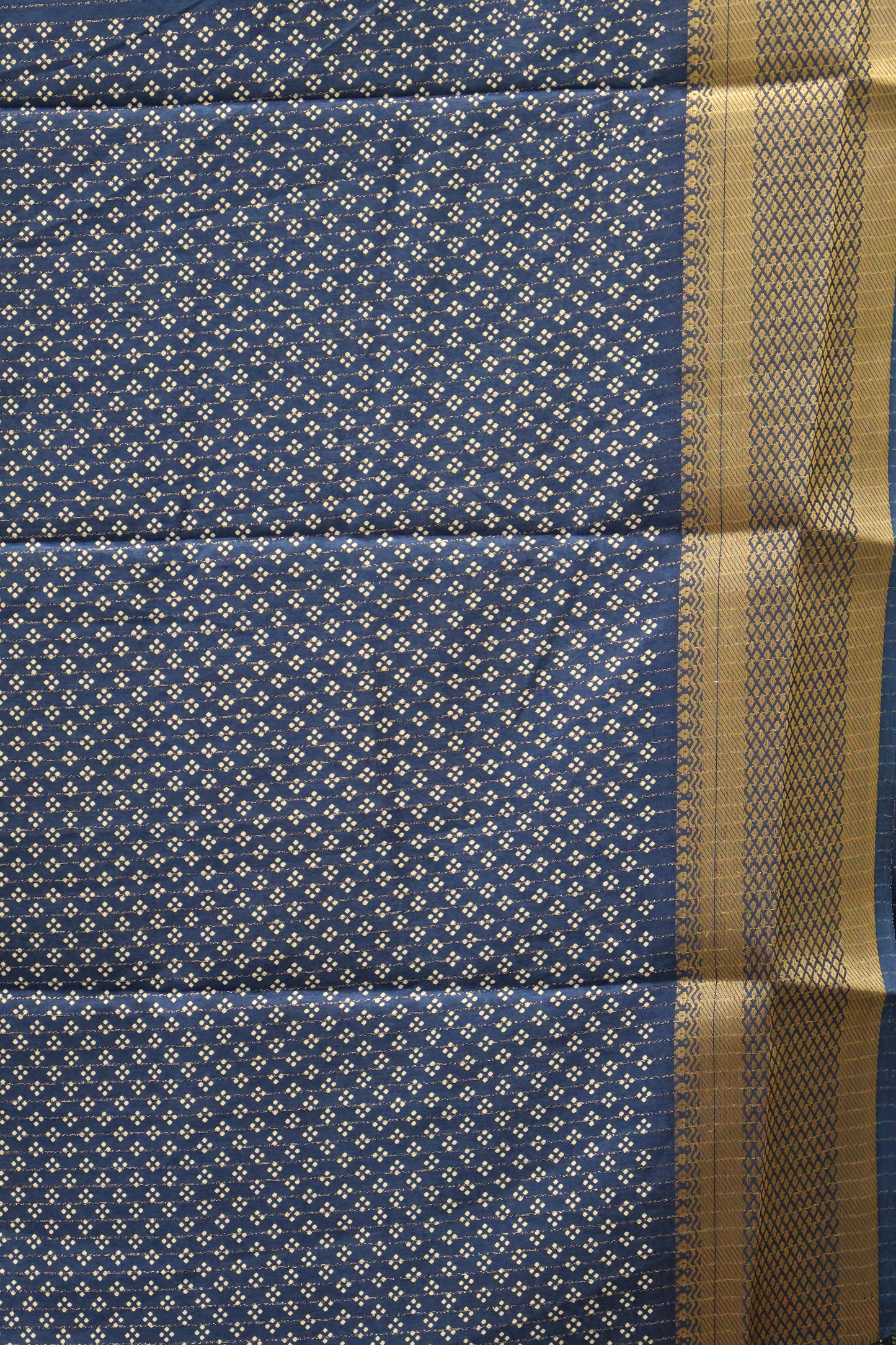 Dola Silk Saree Kolam Print - Peacock Blue