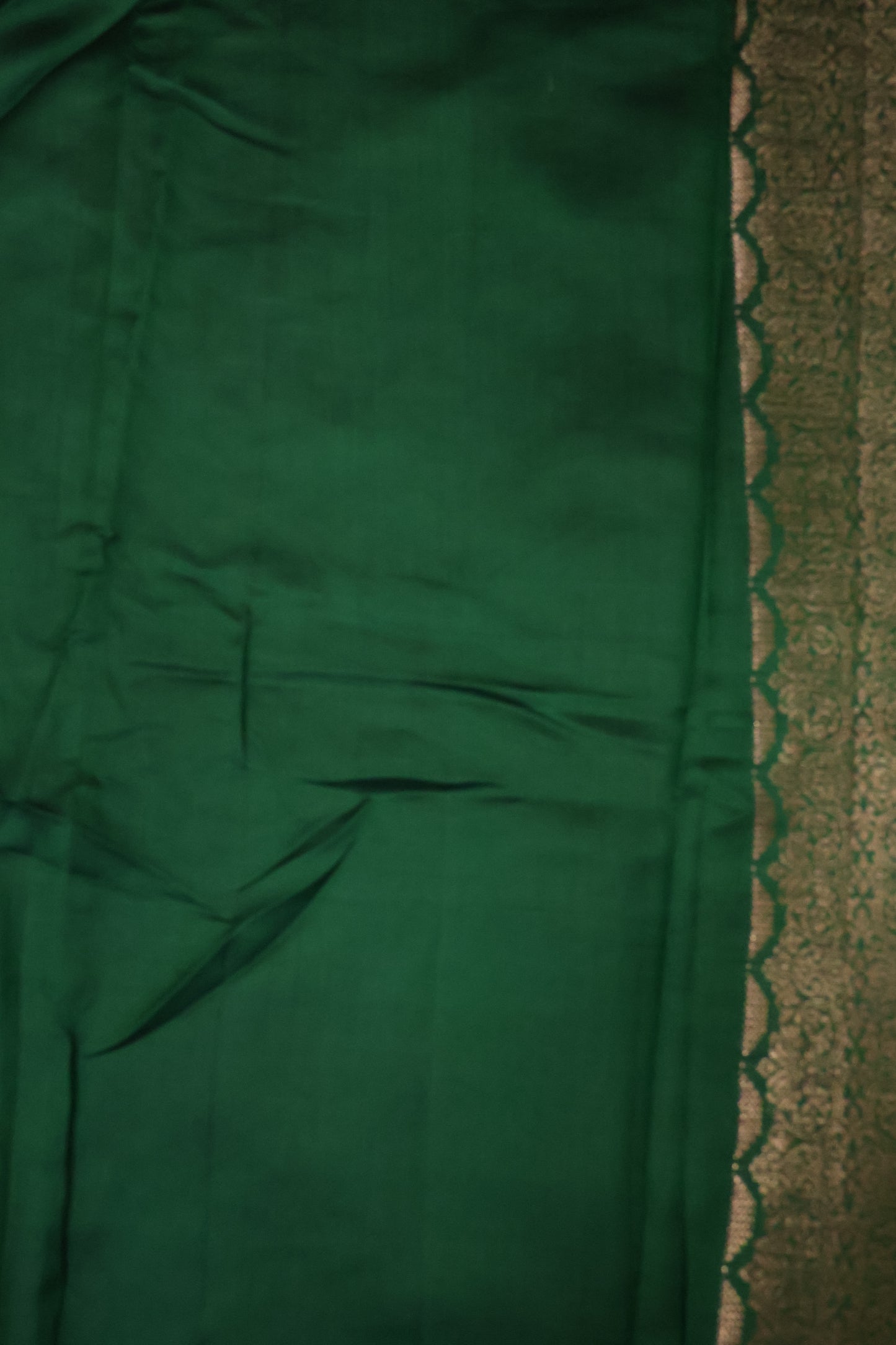 Pure Banarasi Saree Chiniya Silk -Green Dot Roses