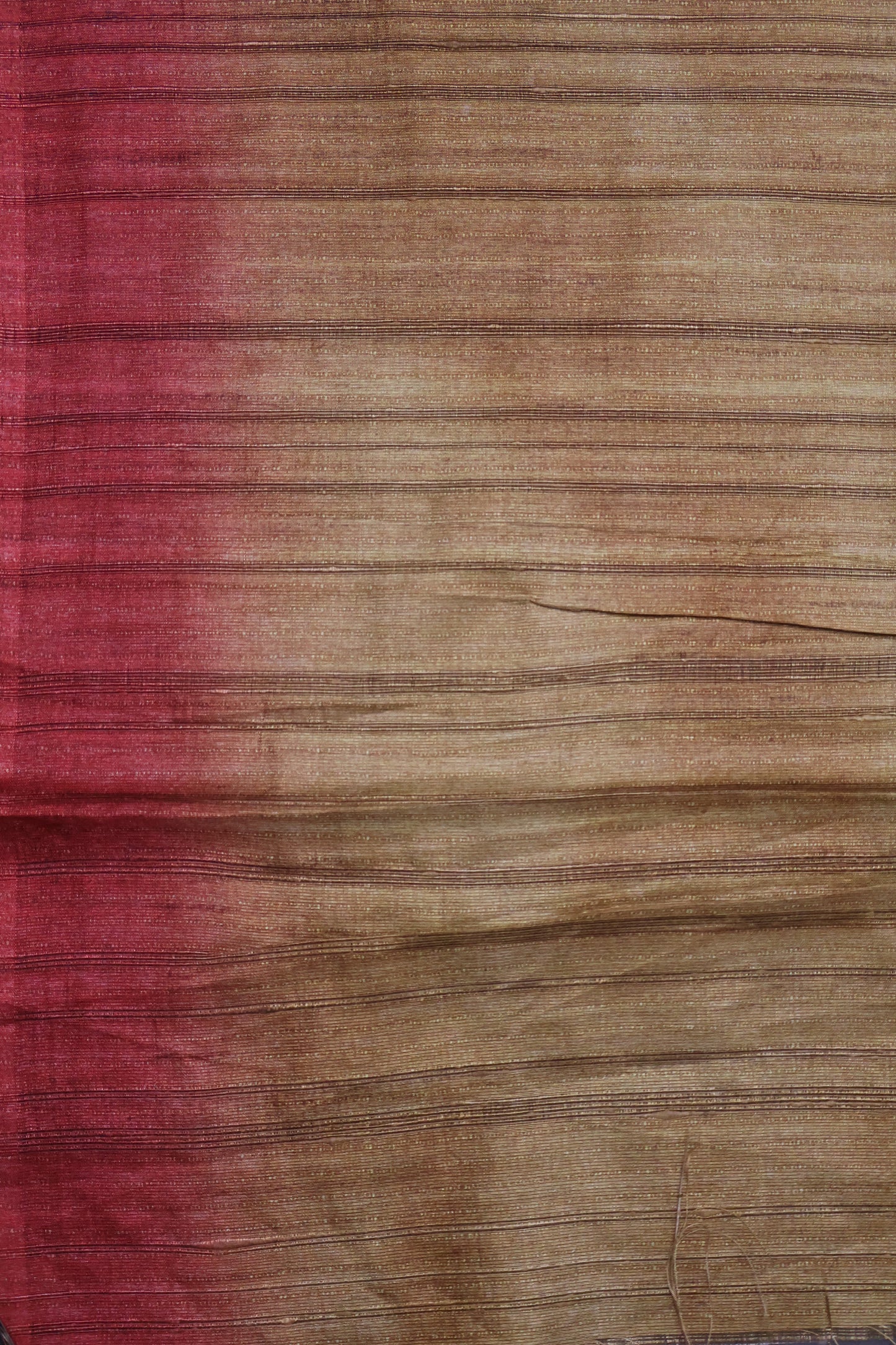 Jute Tussar Saree- Floral Pattern -Light Brown