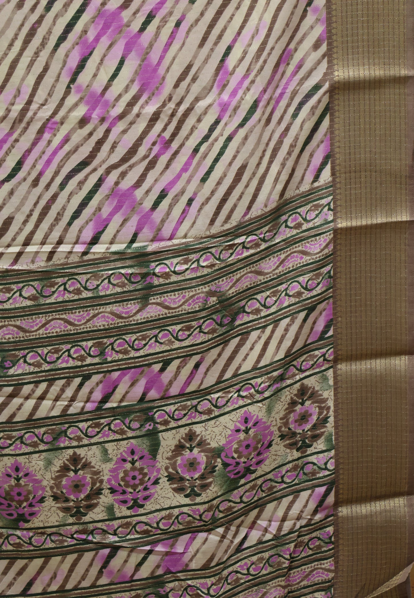 Dola Silk Saree Lehariya Pattern-Purple