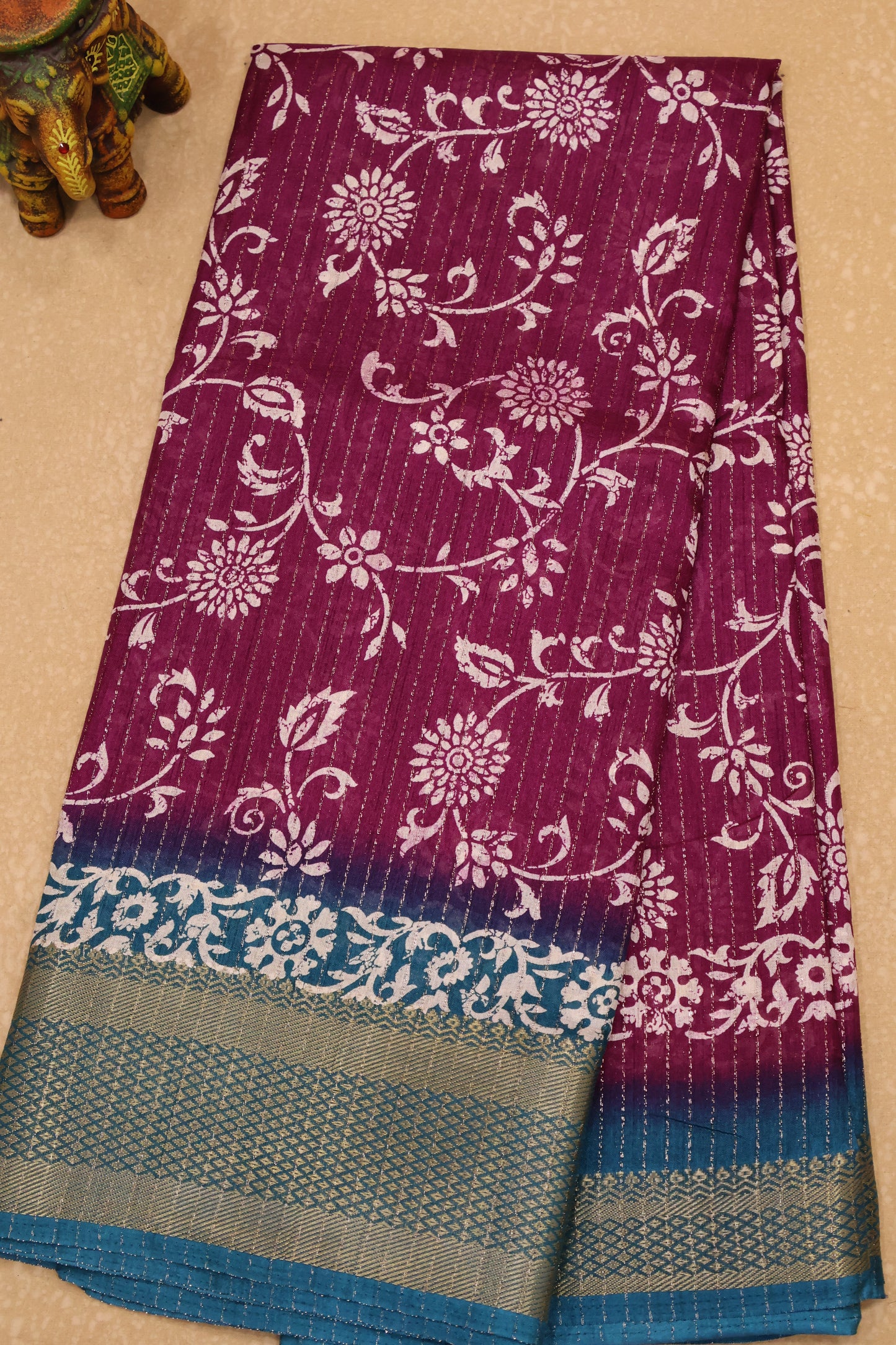 Dola Silk Saree Zari Lines-Purple