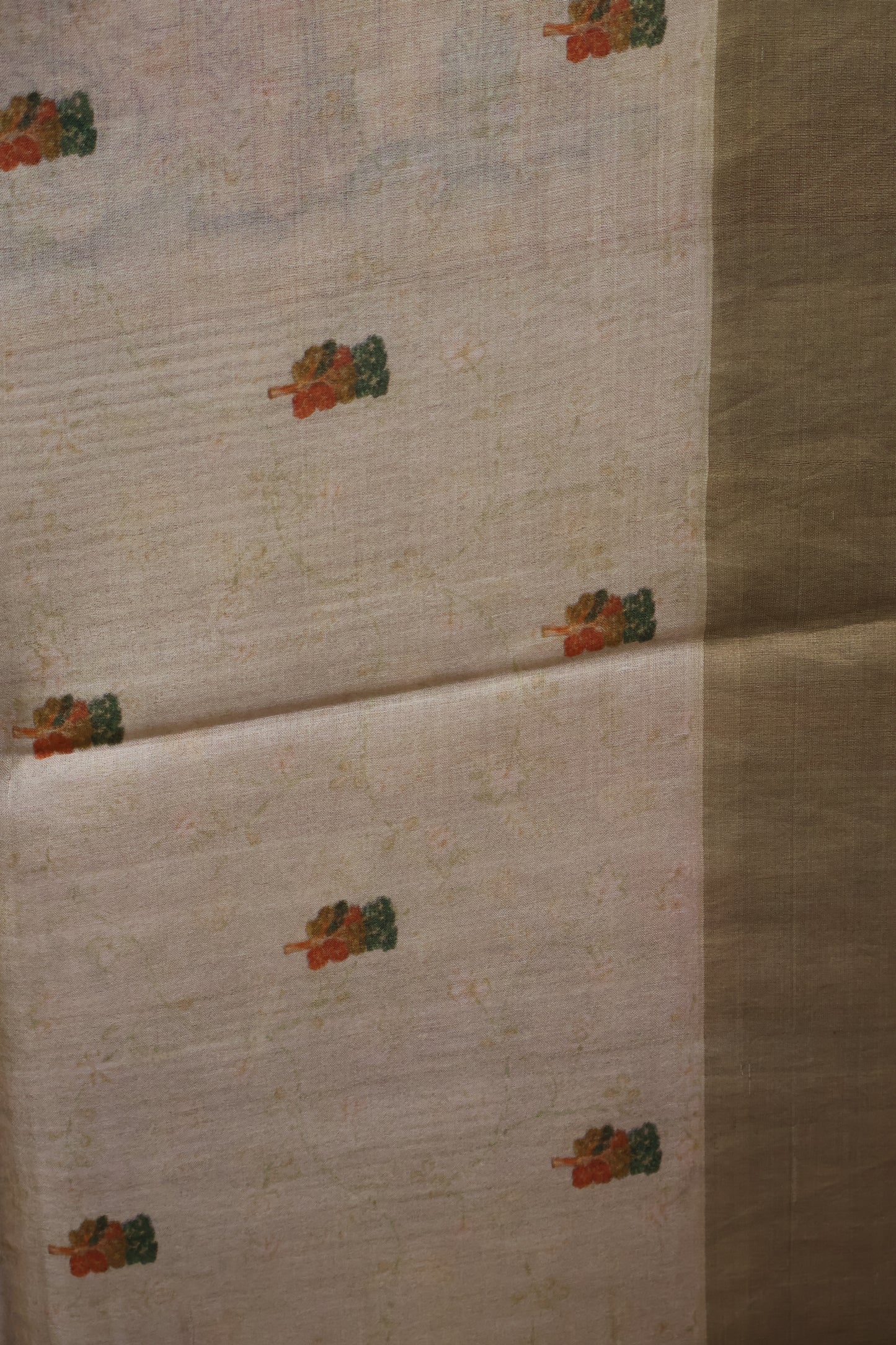 Pure Tussar Saree - Penn Kalamkari-Sandal