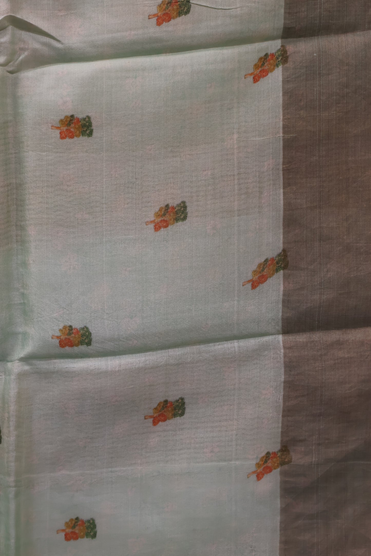 Pure Tussar Saree - Penn Kalamkari-Pista Green