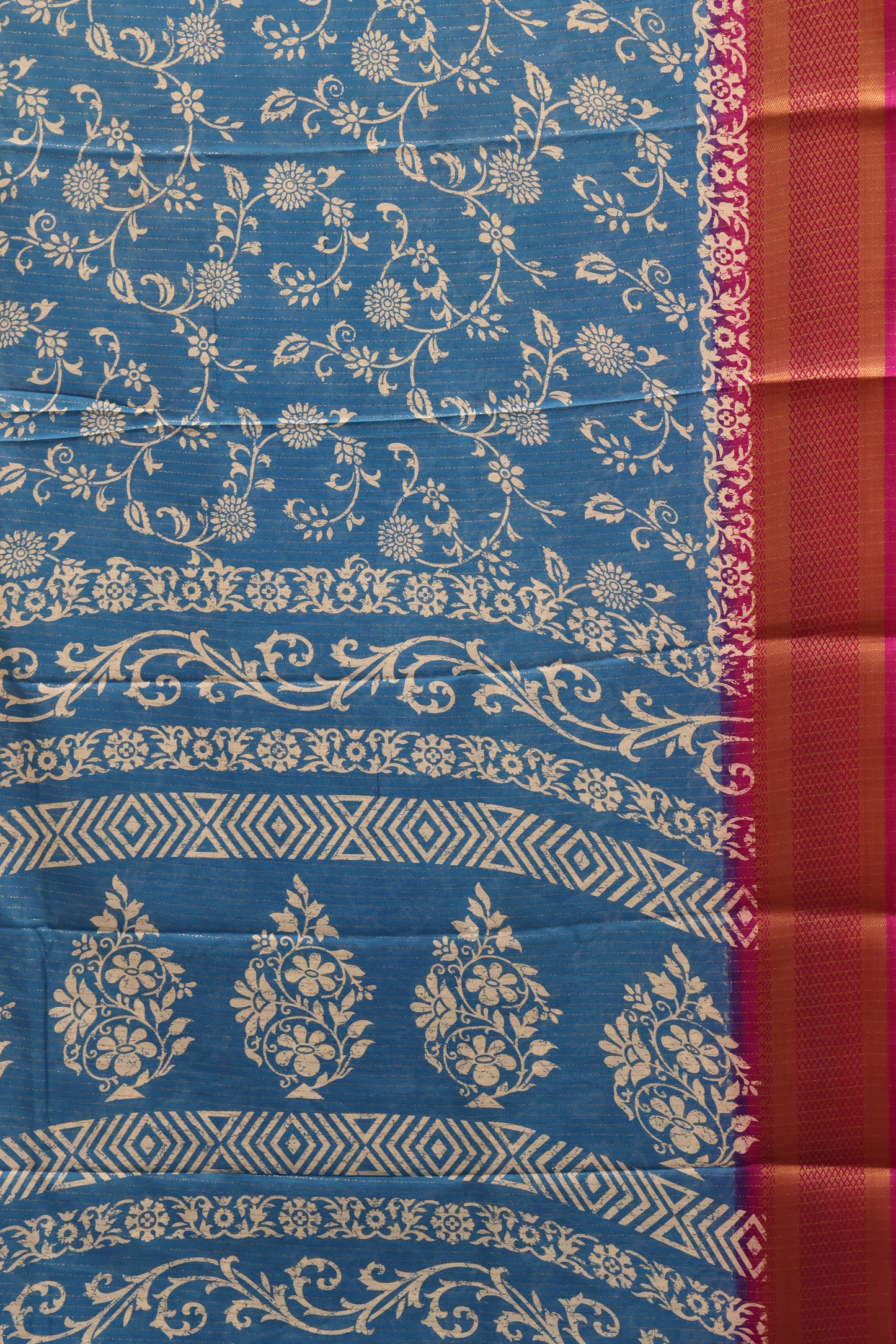 Dola Silk Saree Zari Lines-Sky Blue