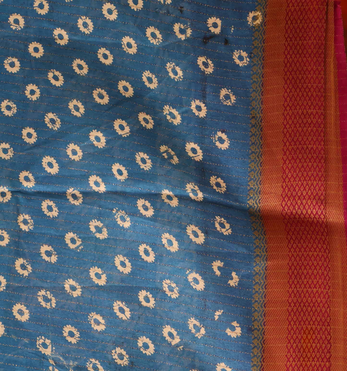 Dola Silk Saree Zari Lines-Sky Blue