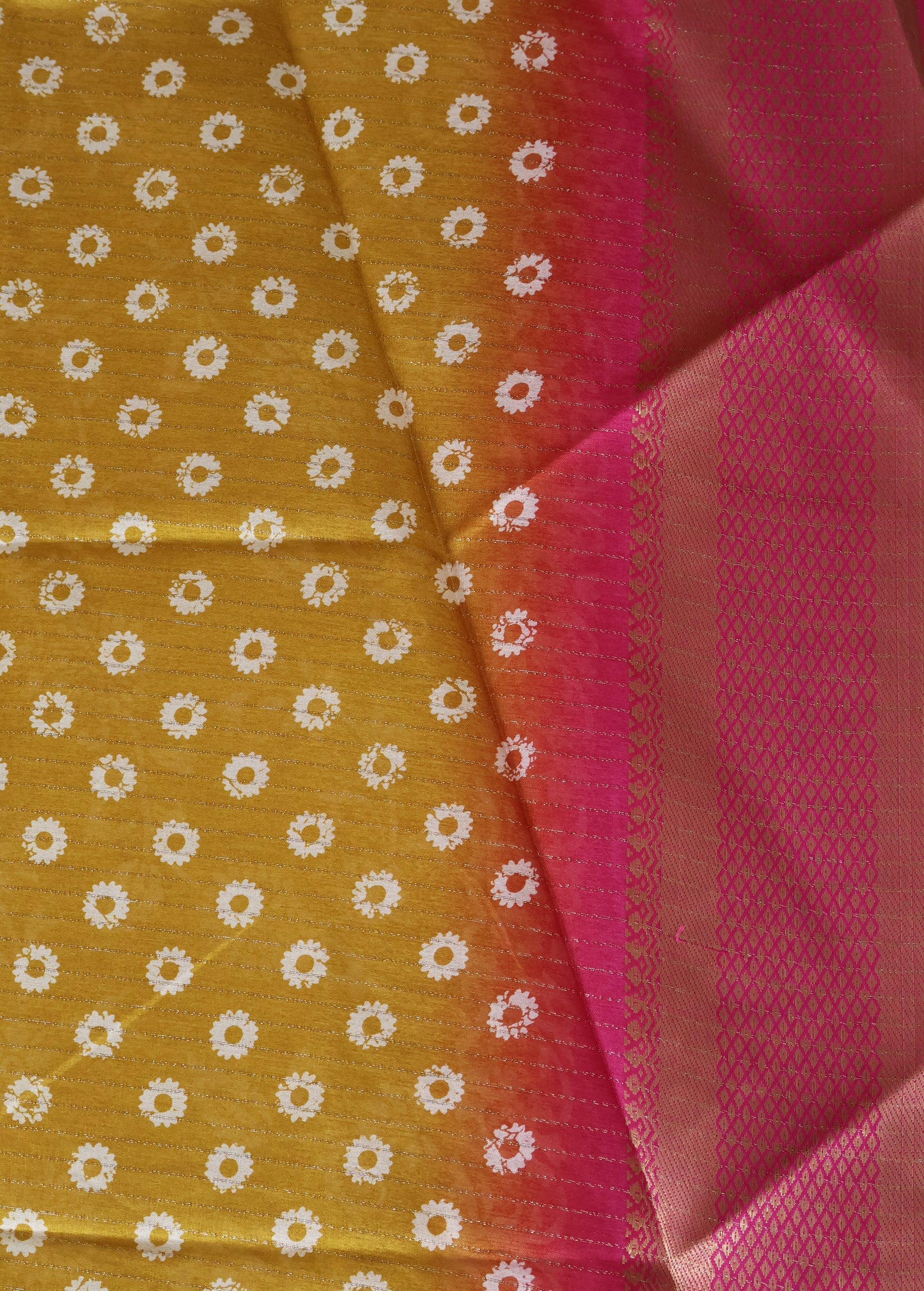 Dola Silk Saree Zari Lines-Mustard
