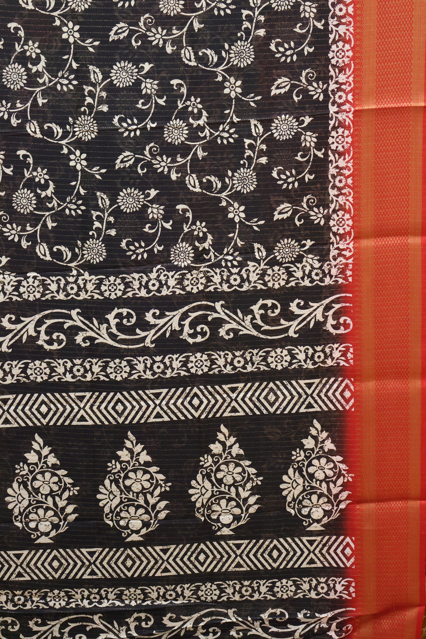 Dola Silk Saree Zari Lines-Black