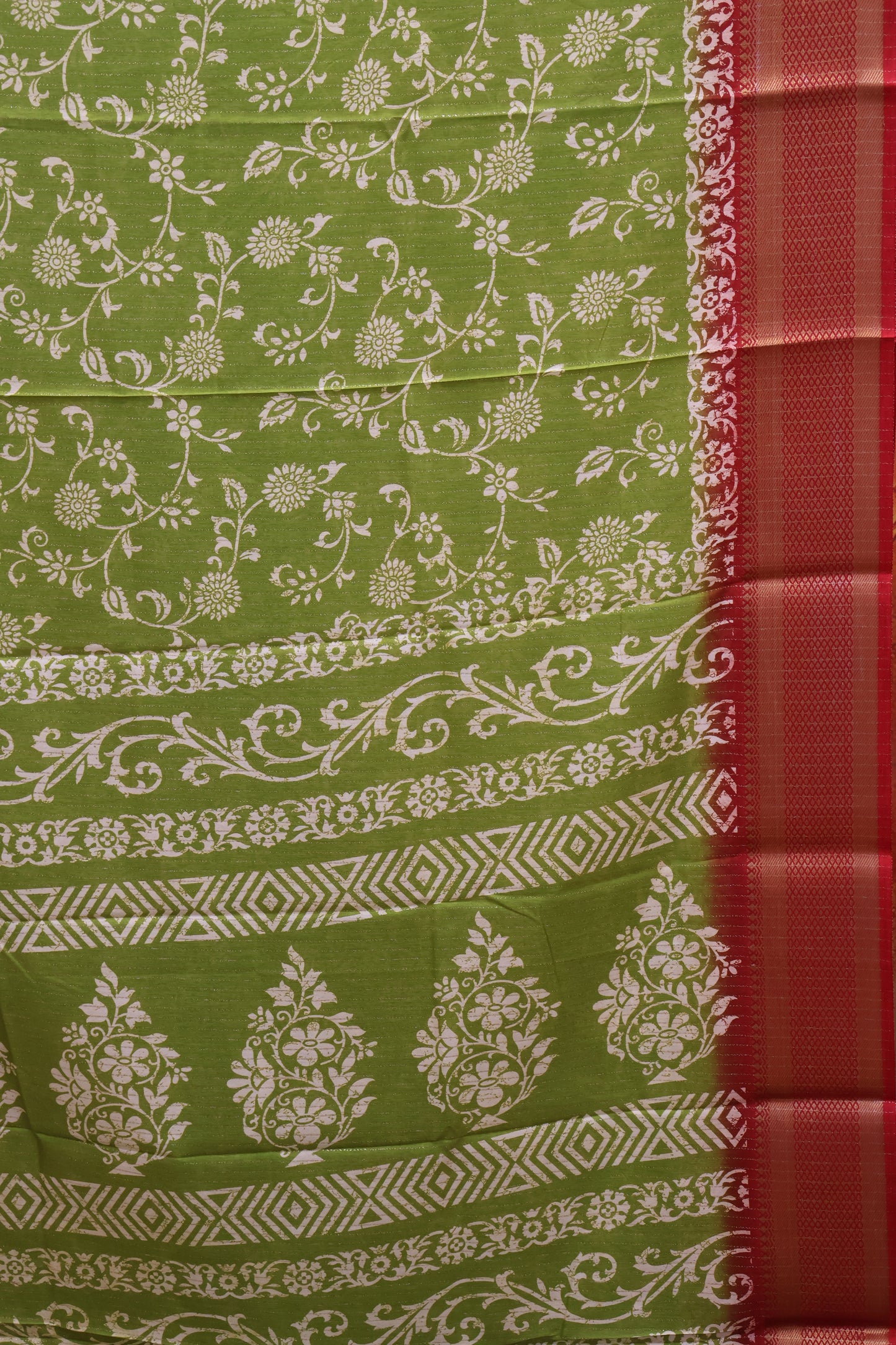 Dola Silk Saree Zari Lines-Olive Green