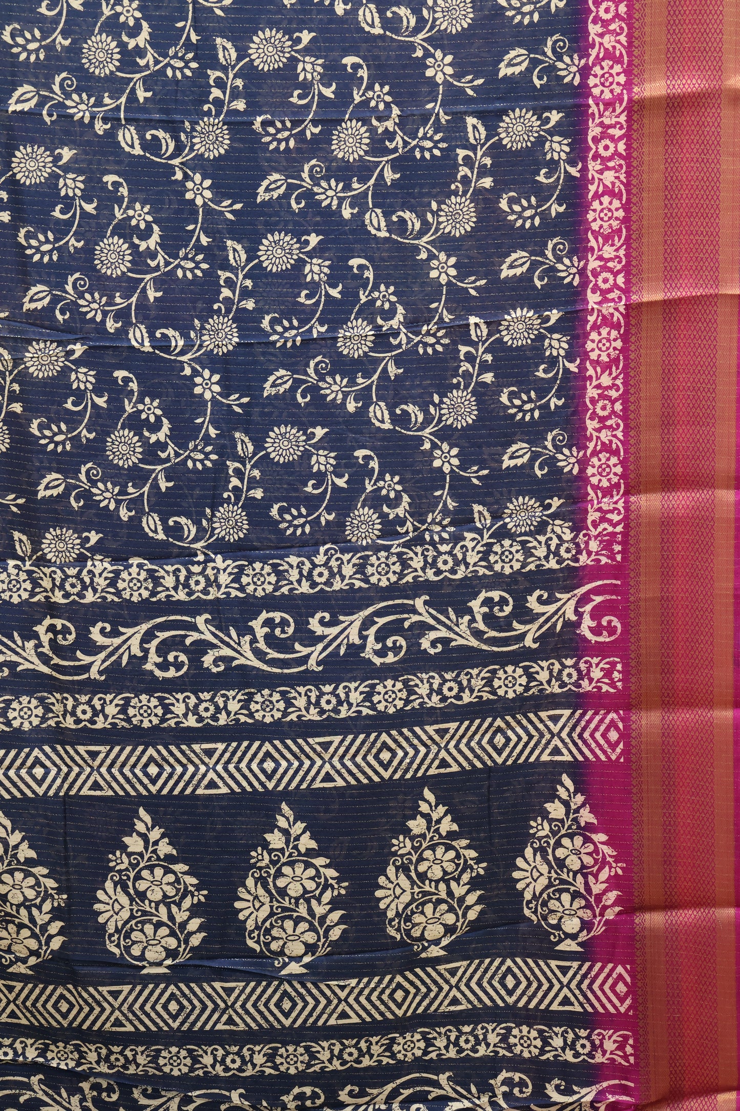 Dola Silk Saree Zari Lines-Peacock Blue