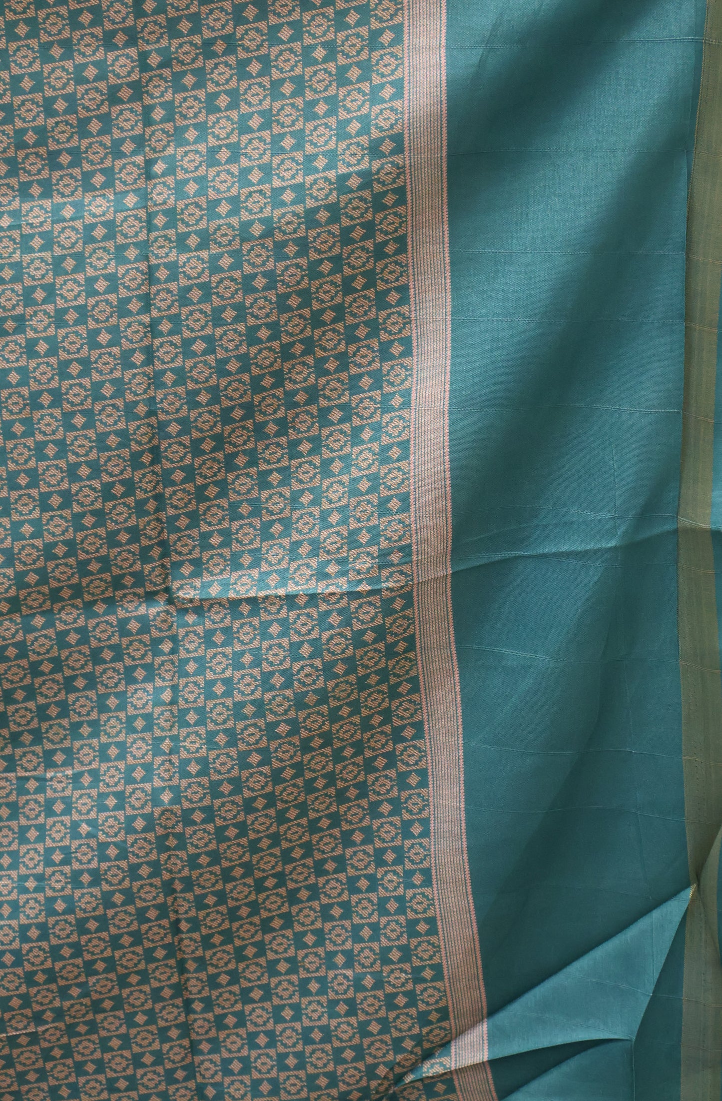 Semi Tussar Saree Floral -Choco Brown