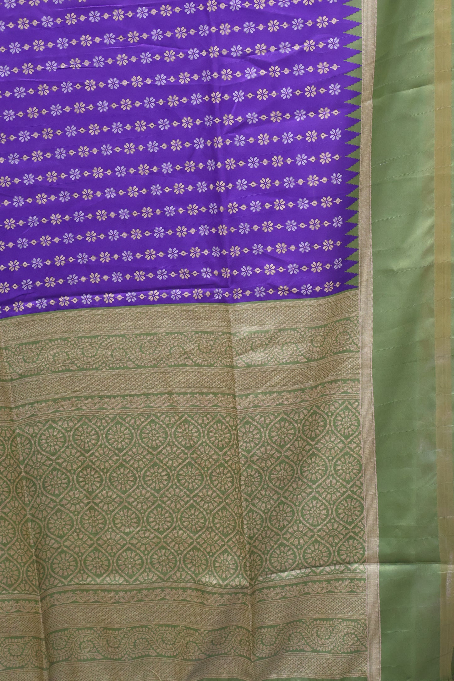 Semi Tussar Saree Floral - Ink Blue
