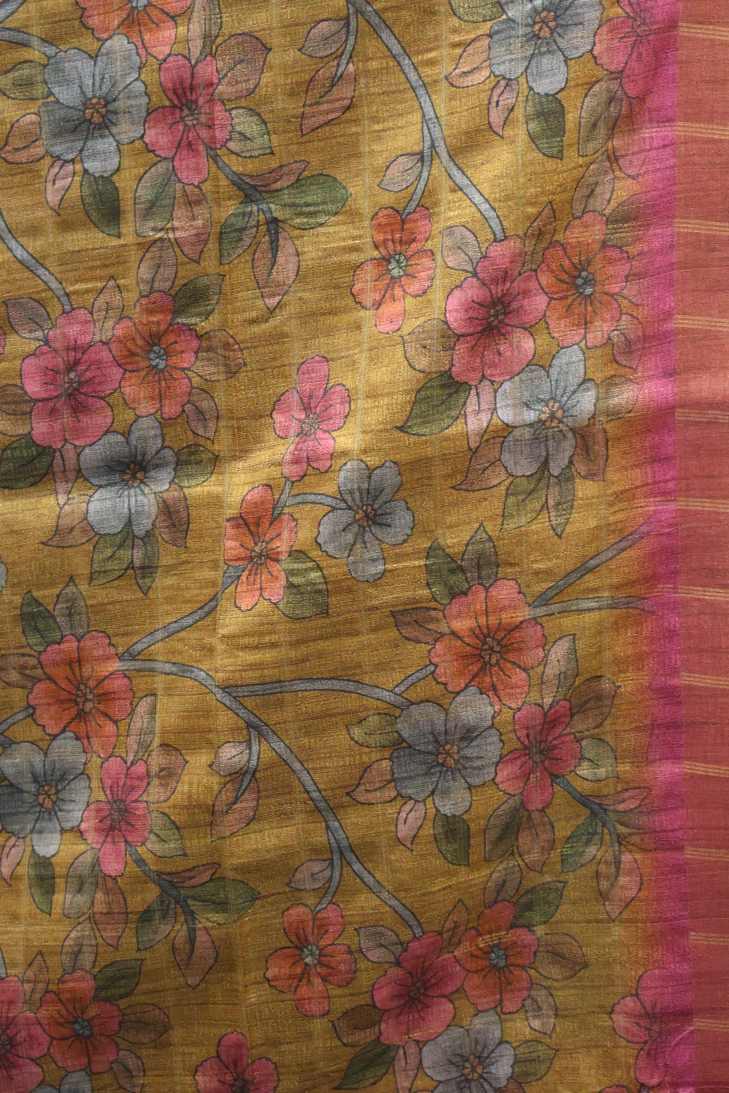 Art Tussar Saree -Purple Zari Checks