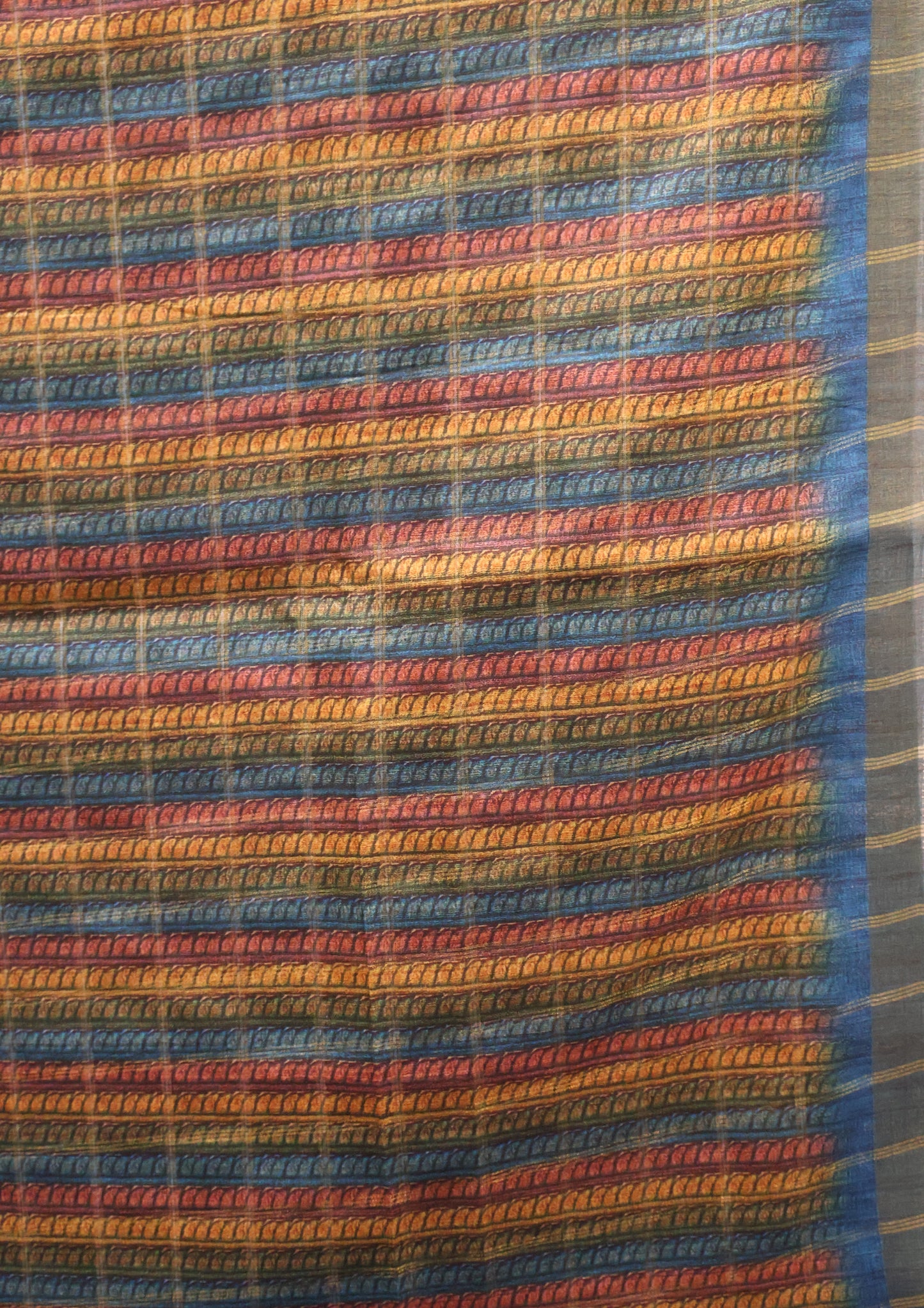 Art Tussar Saree -Blue Vaibhav Kattam Zari