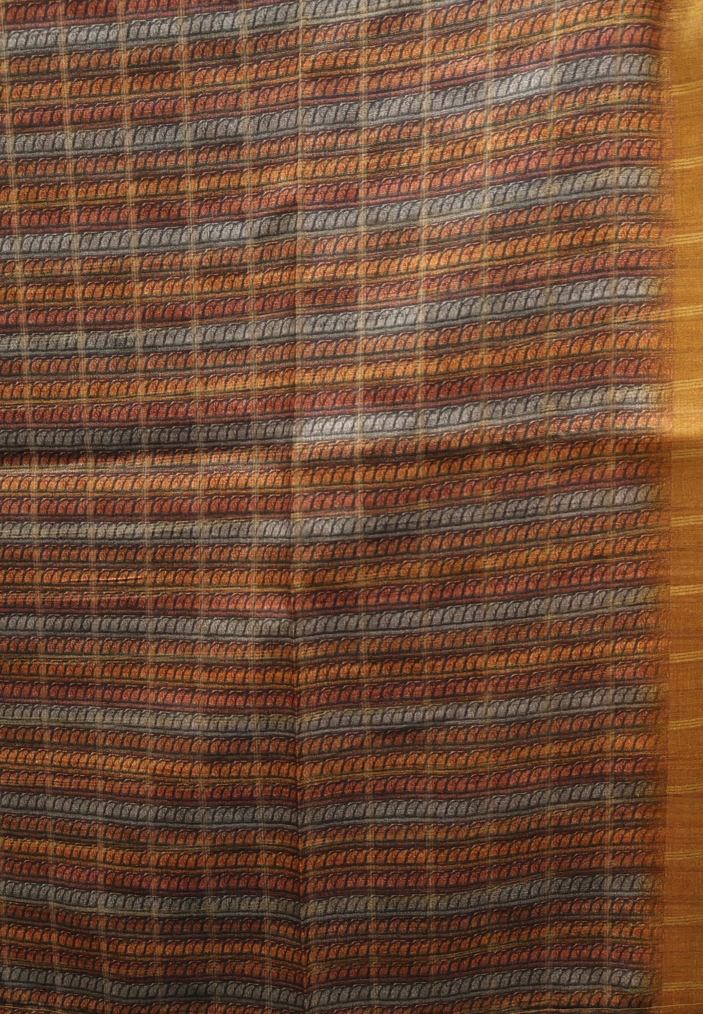 Art Tussar Saree -Mustard Vaibhav Kattam