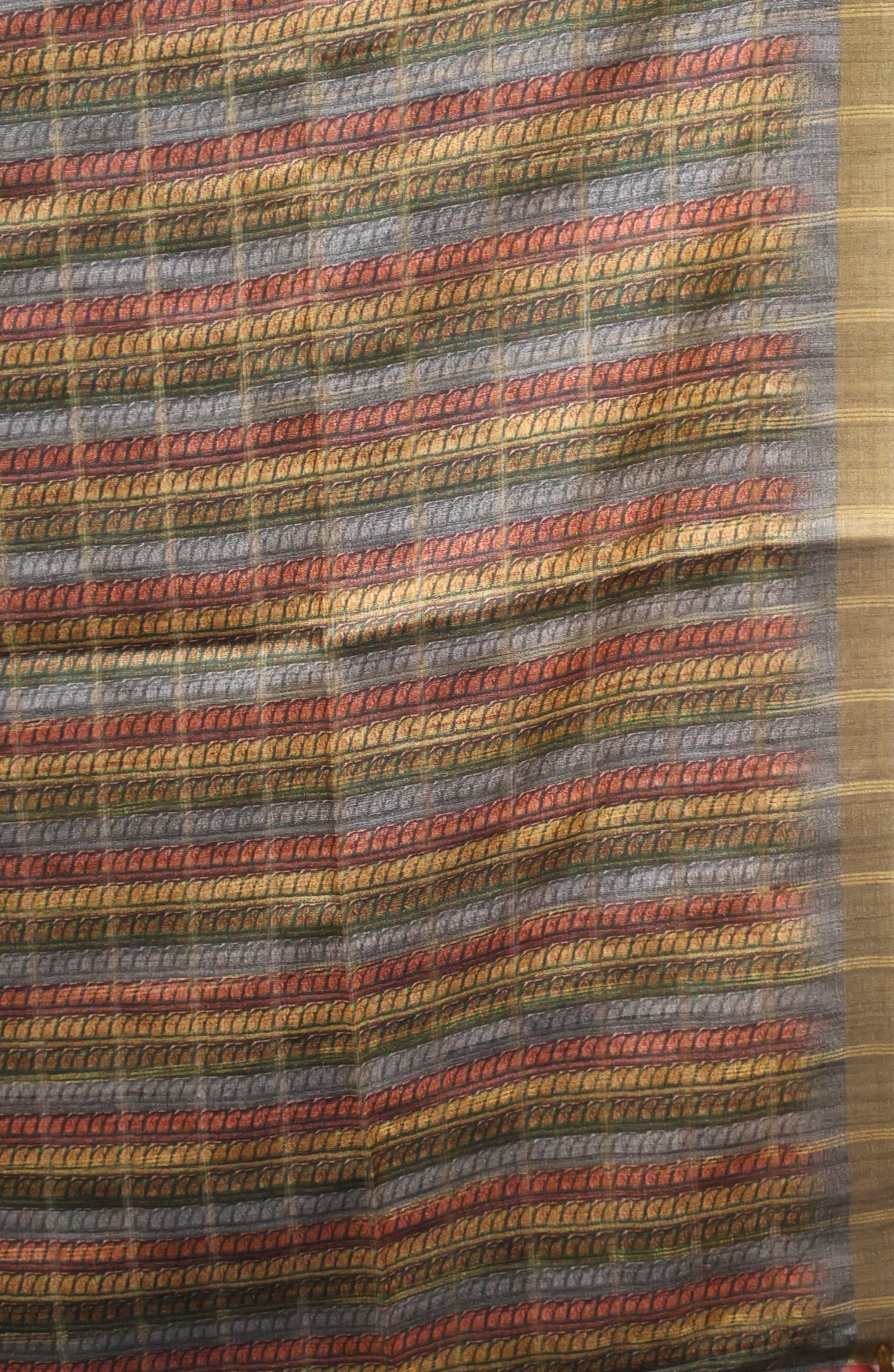 Art Tussar Saree -Grey Vaibhav Kattam Zari