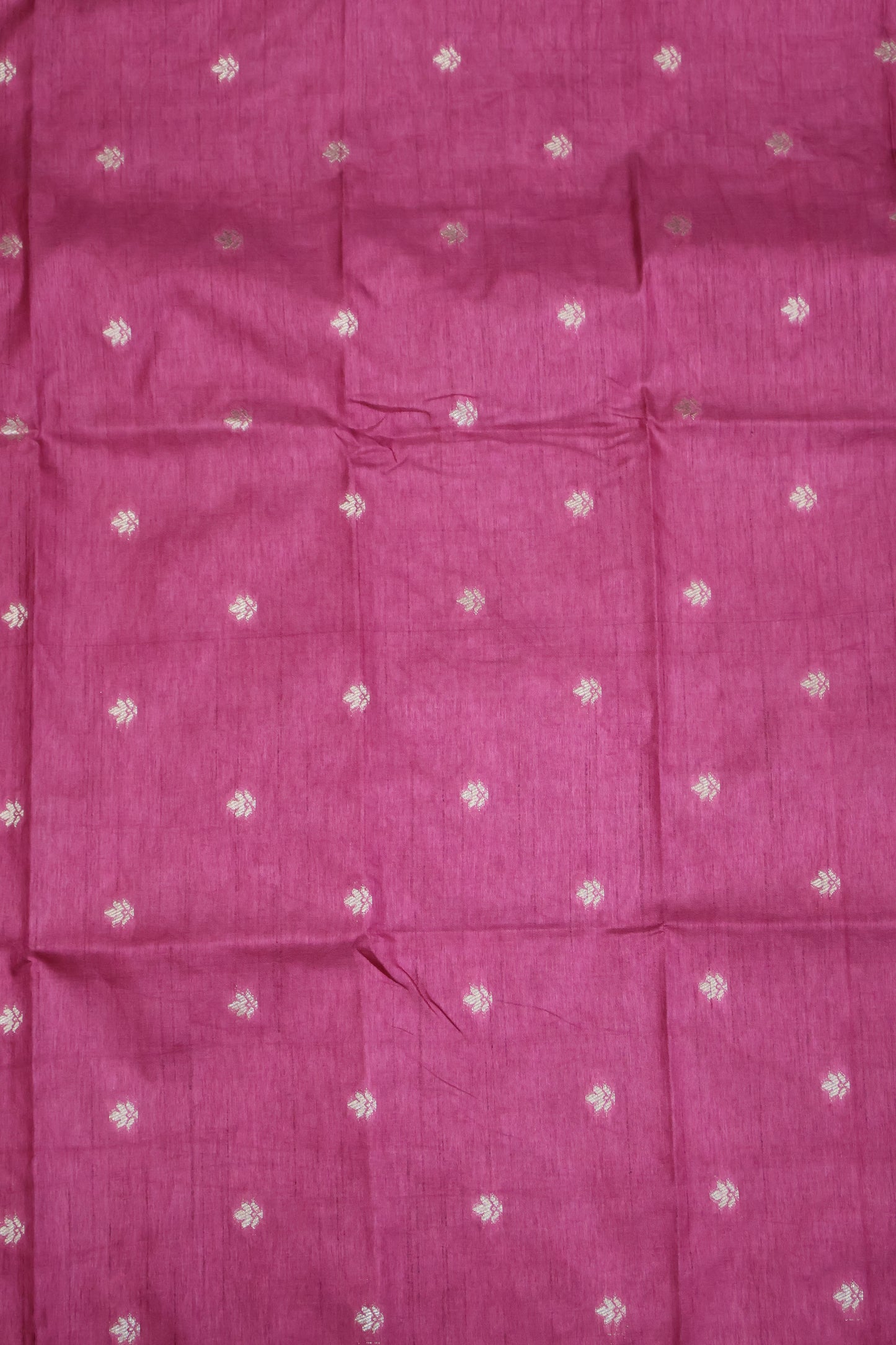 Semi Tussar Saree-Dark Pink Elephant Zari