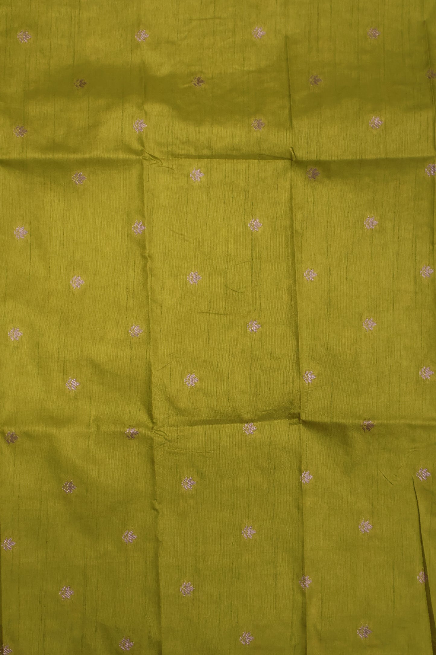 Semi Tussar Saree -Mehandi Green Elephant Zari