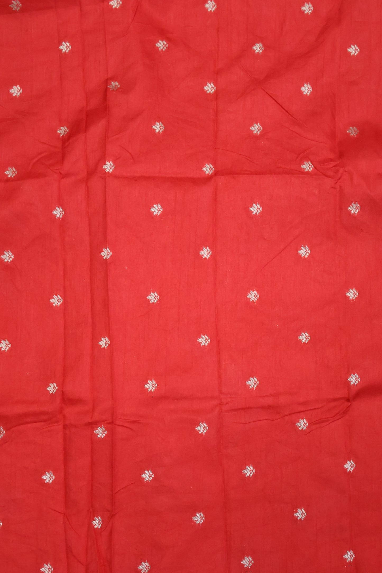 Semi Tussar Saree -Red Elephant Zari
