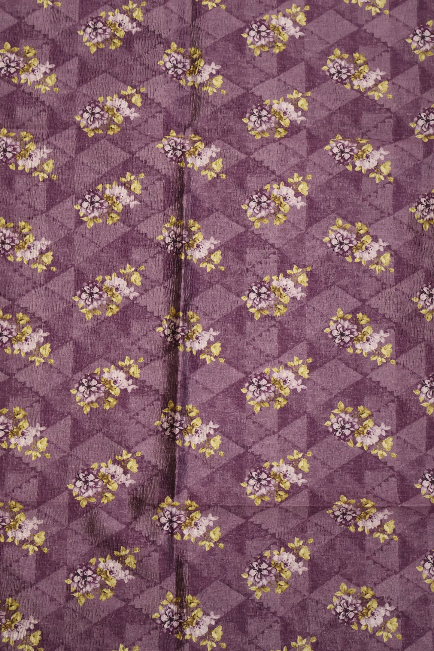 Semi Tussar Saree Crushed-Purple Floral
