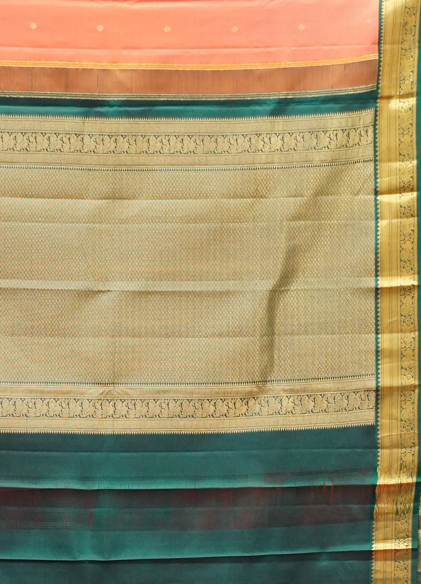 Akshayam-Pure Kanjivaram Saree Korvai Border-Peachish Pink