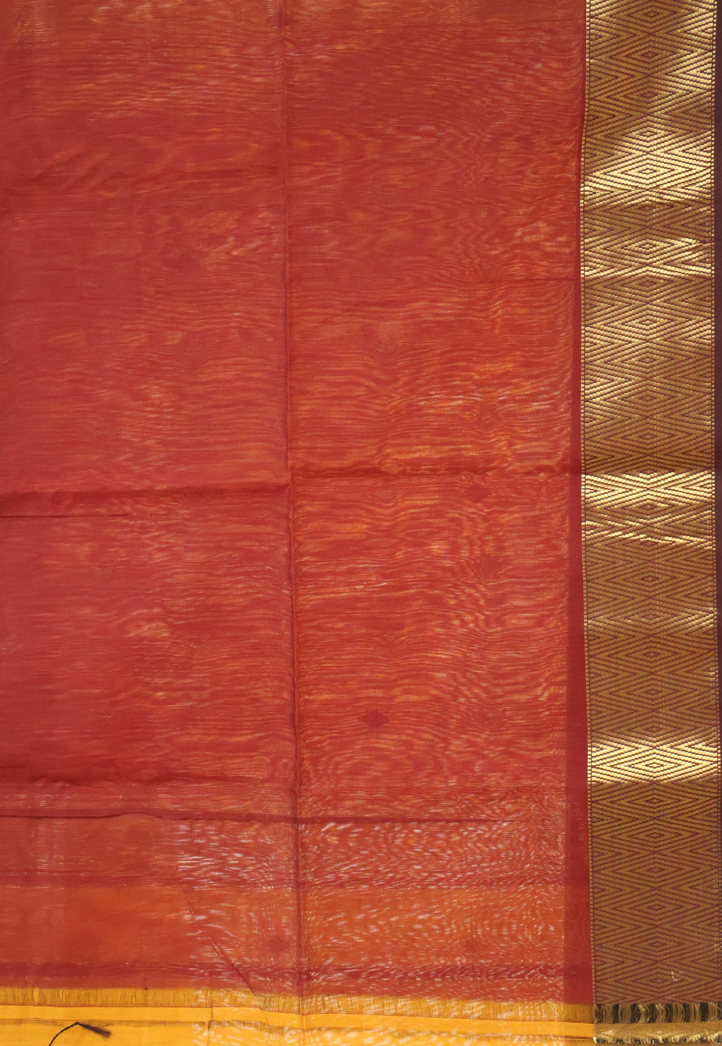 Pure Maheswari Silk Cotton saree-Mustard Yellow Diamond Pattern