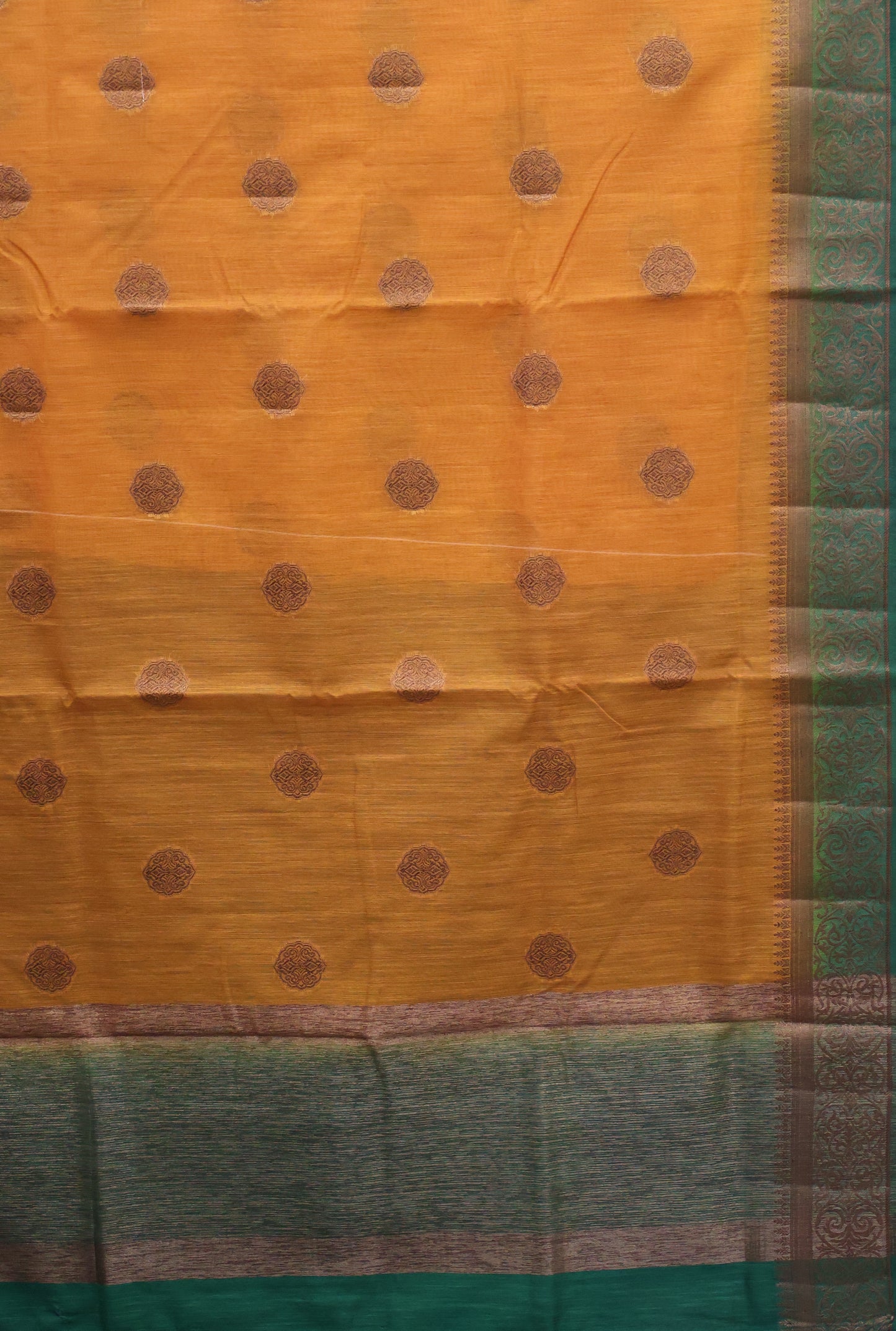 Bamboo Silk Saree-mustard green