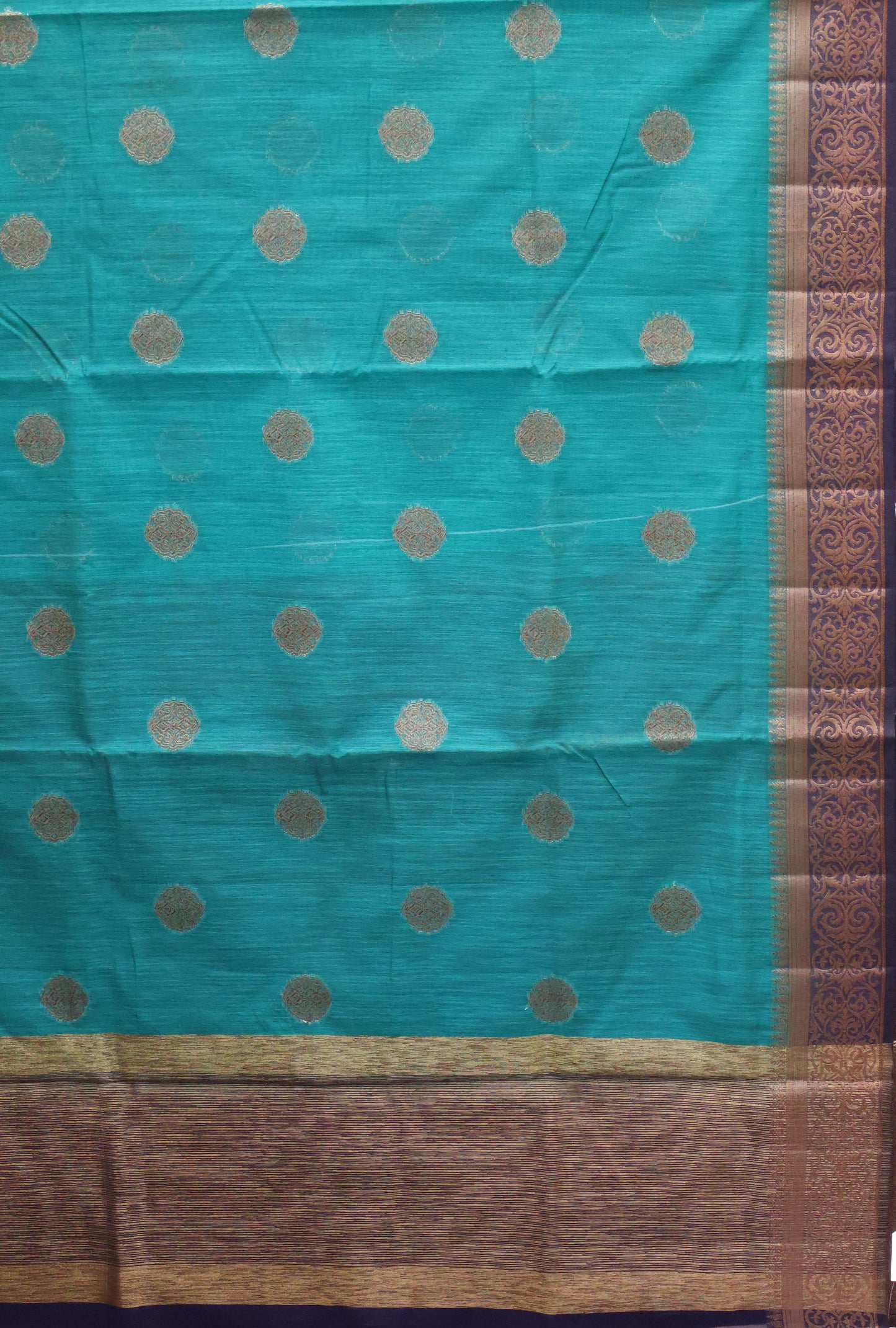 Bamboo Silk Saree-teal green