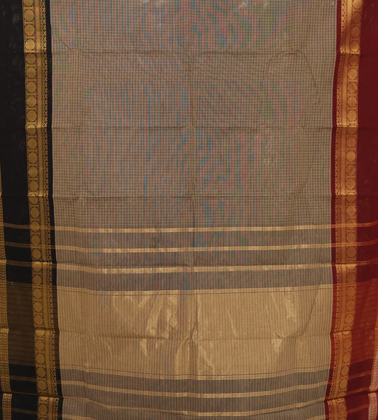Kanchi Cotton Saree - Greyish Biege