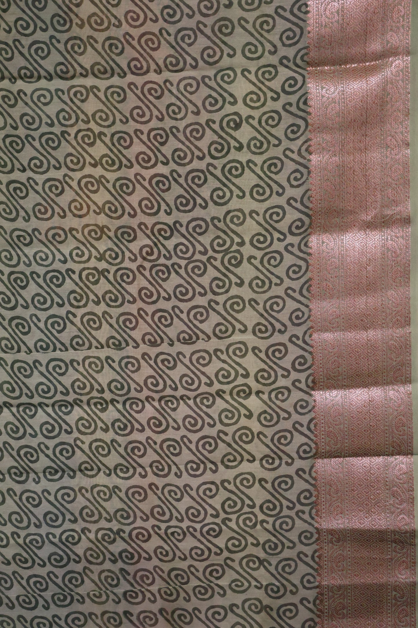 Chanderi Silk Cotton Saree-Navy Blue-Green