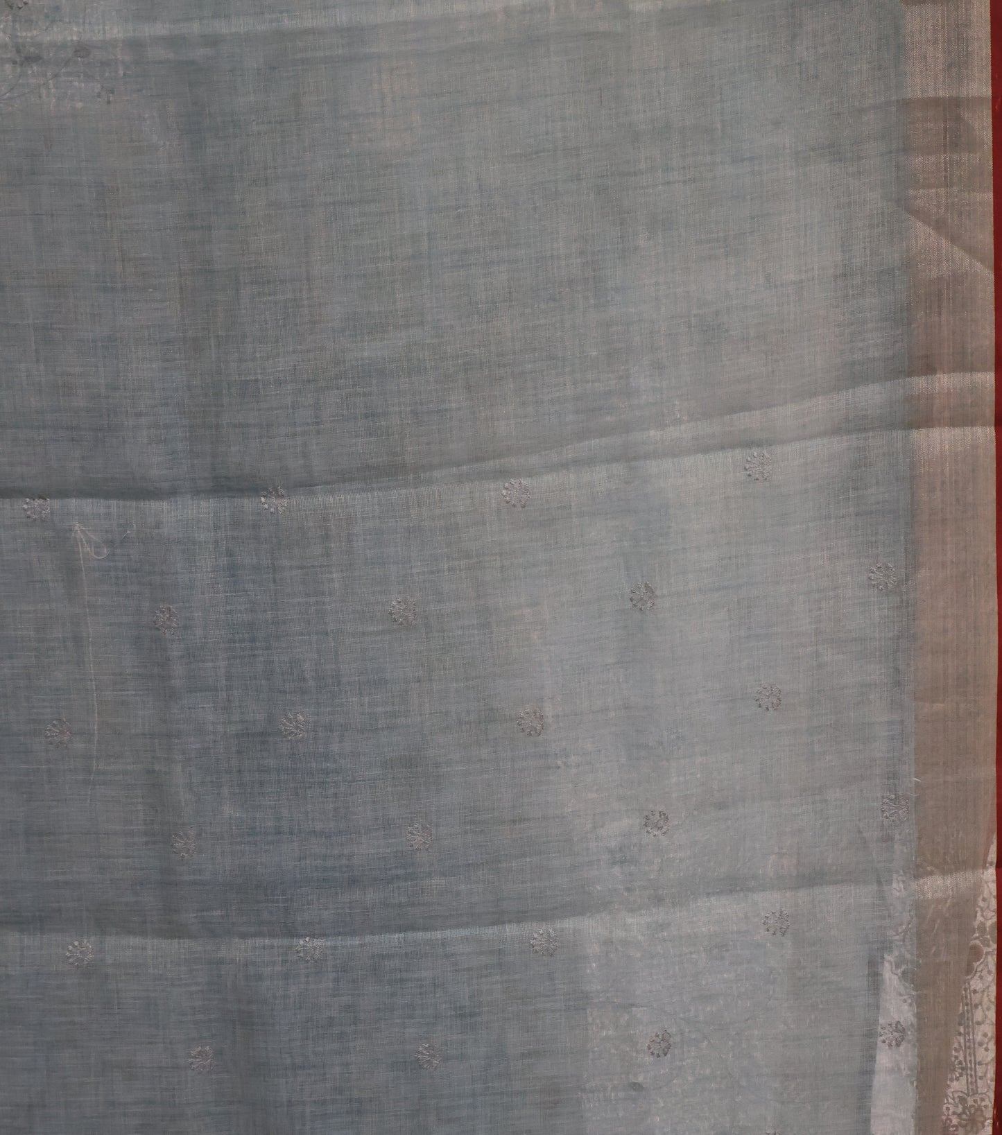 Tissue Linen Saree -Sea Blue