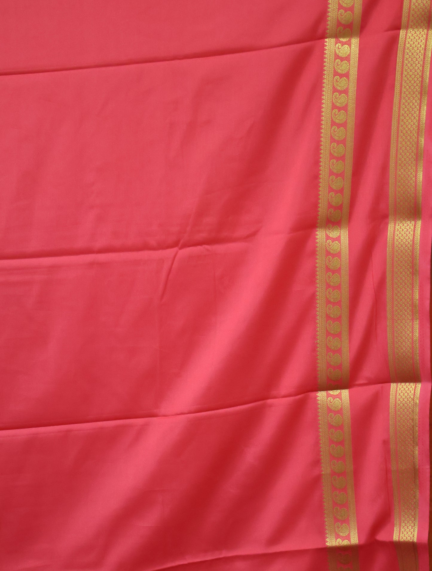 Art Mysore Silk cotton -peachish pink