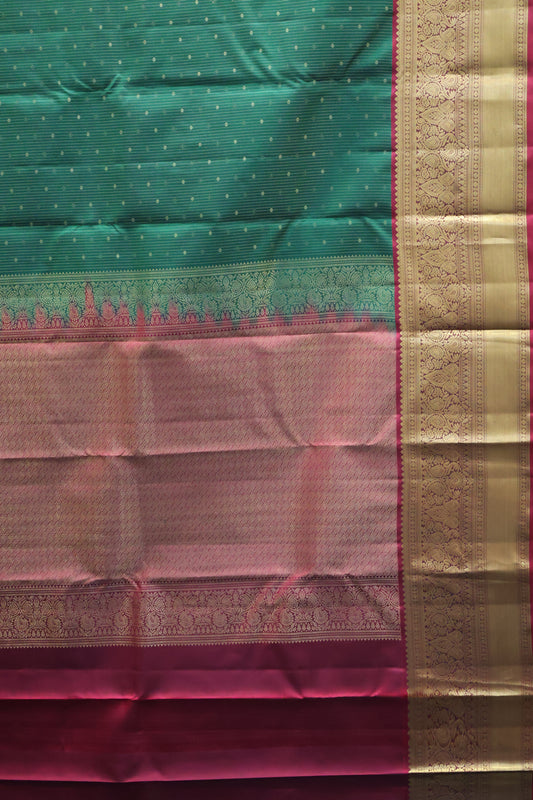 Pure Kanjivaram Silk Saree -Bottle Green