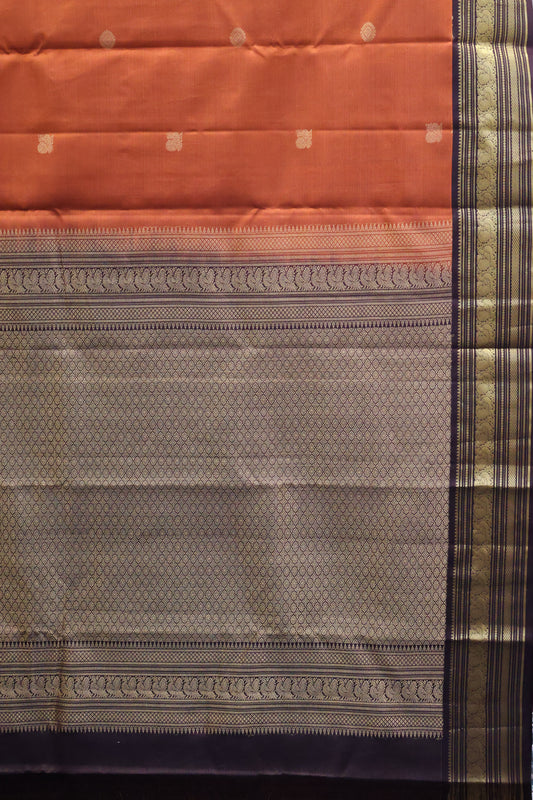 Pure Kanjivaram Silk Saree -Honey Brown