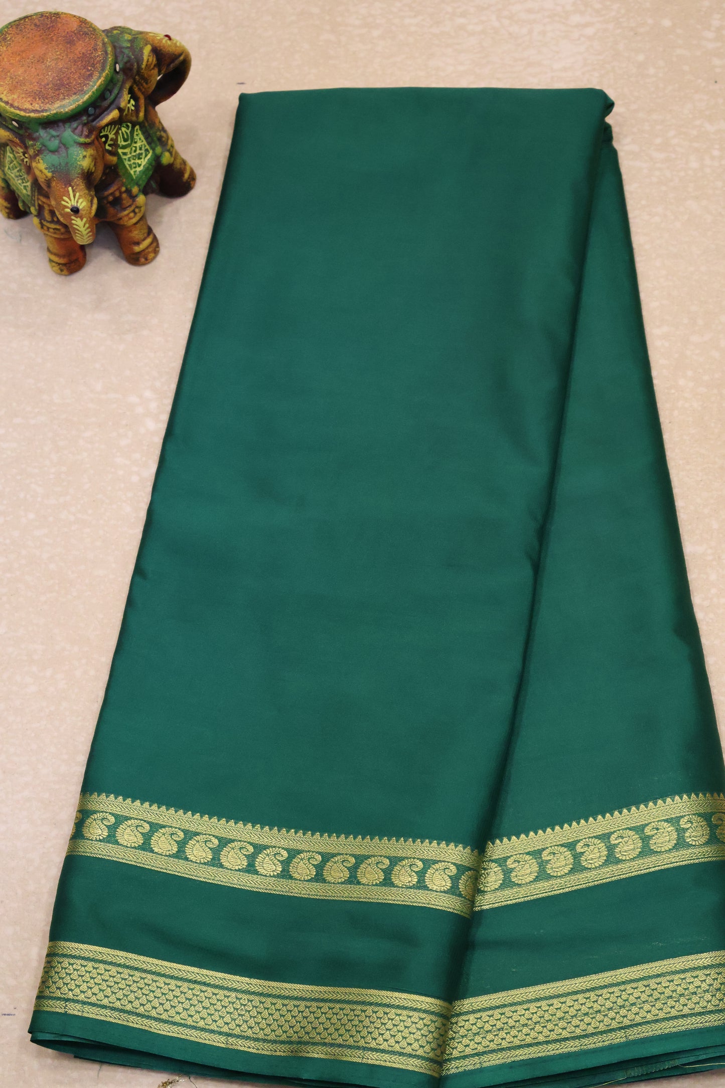 Art Mysore Silk cotton -bottle green