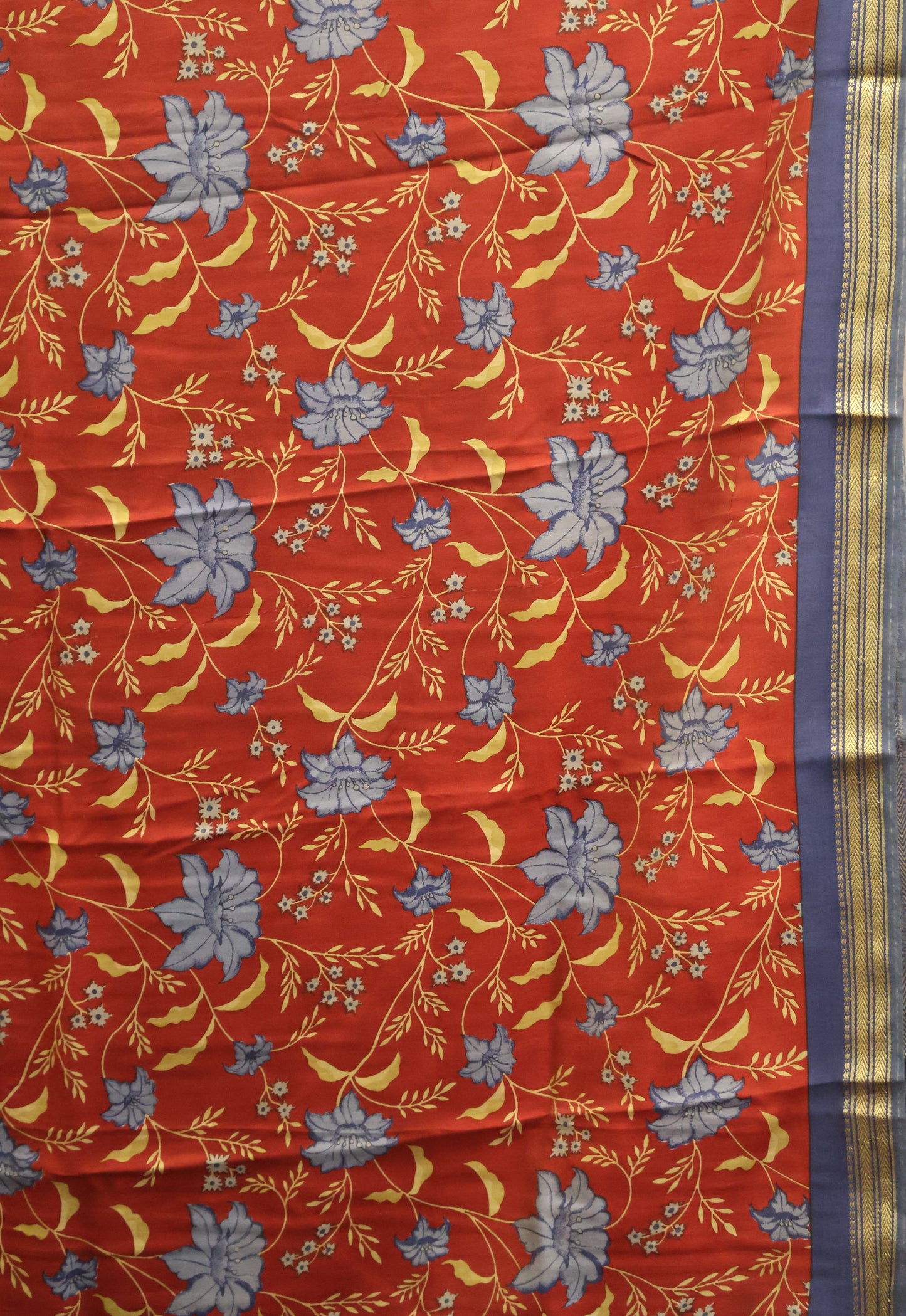 Viscose Saree-Blue Line Pattern