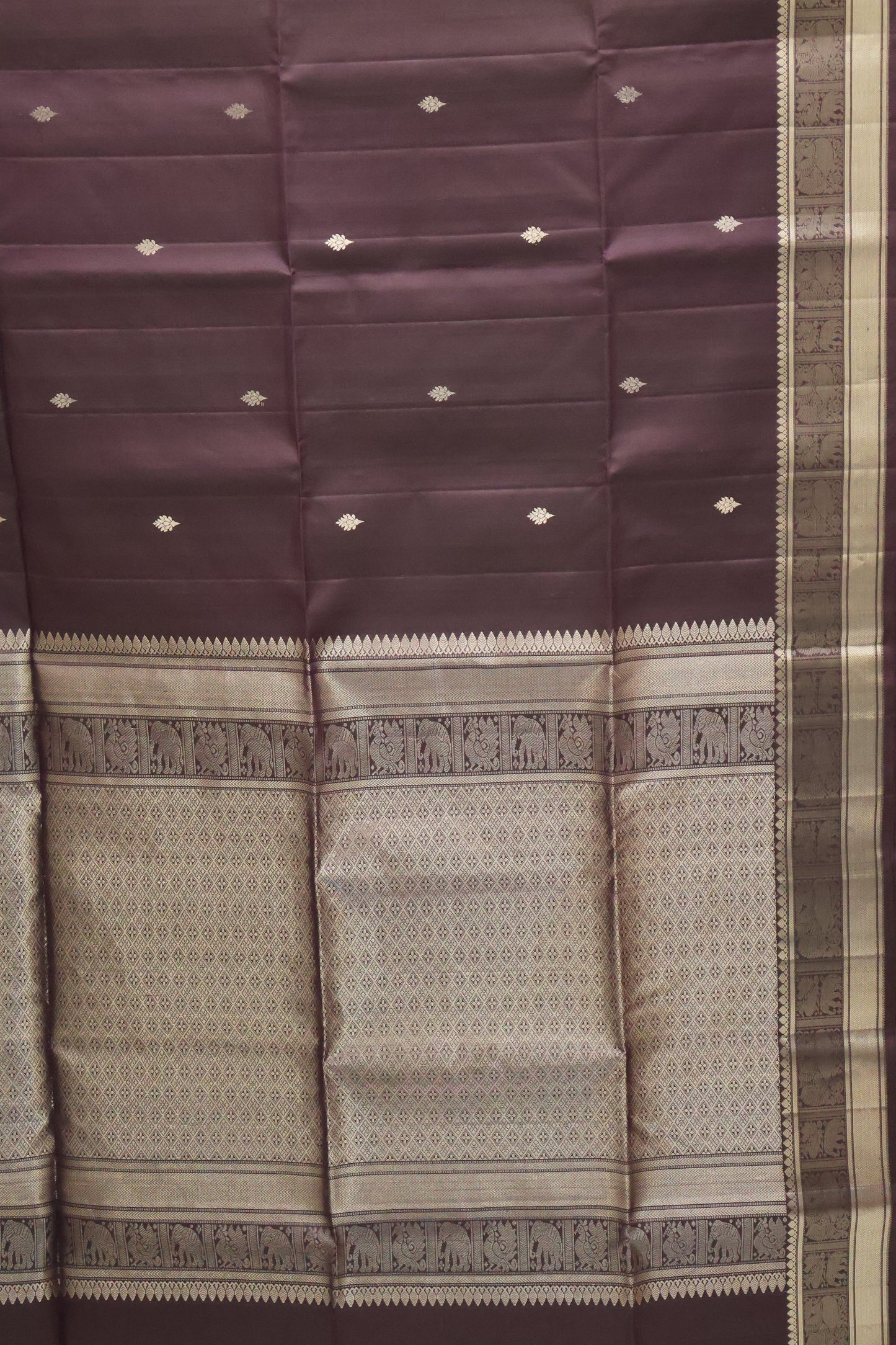Pure Soft Silk Saree - Purple peacock