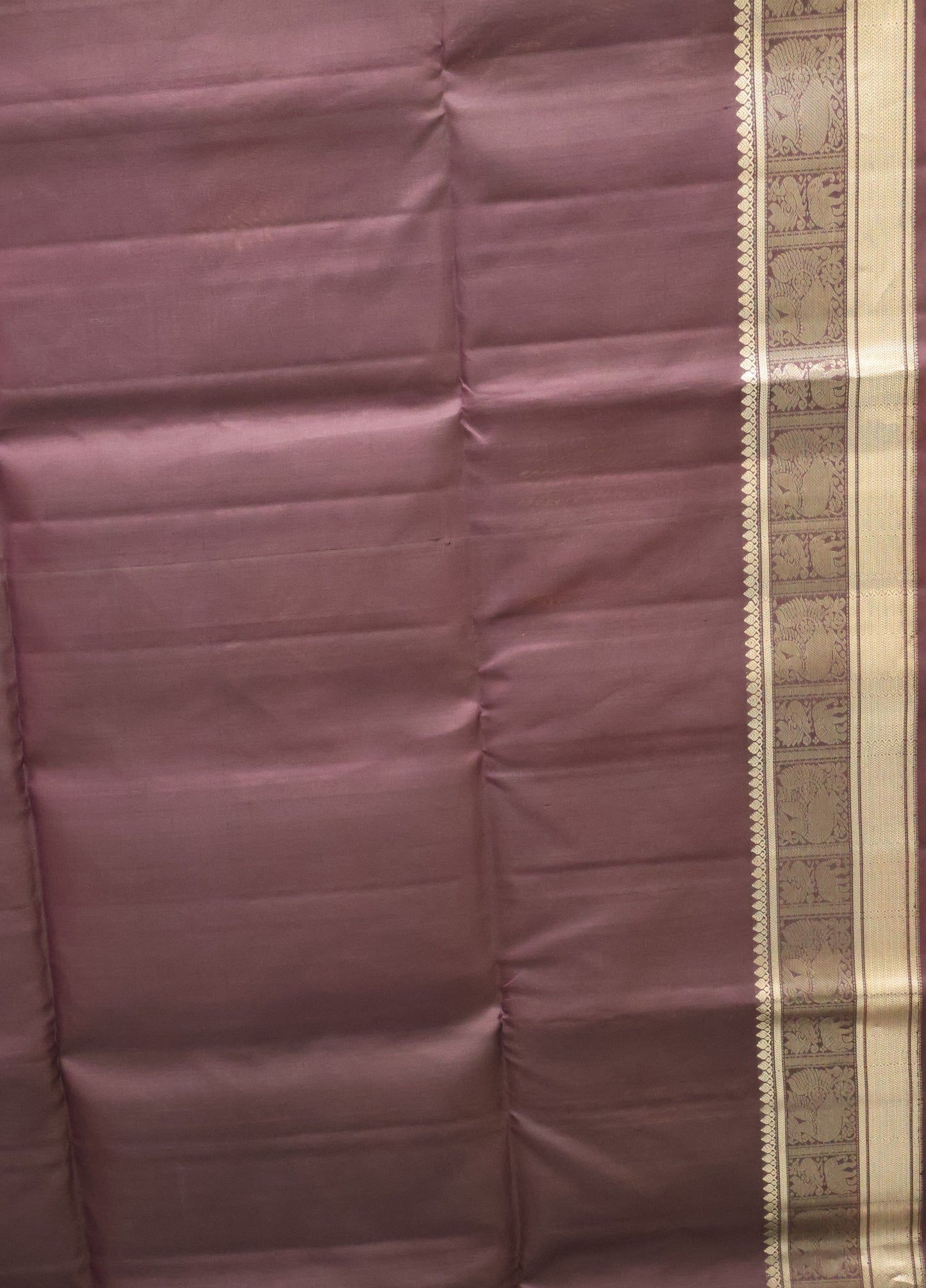 Pure Soft Silk Saree - Purple peacock