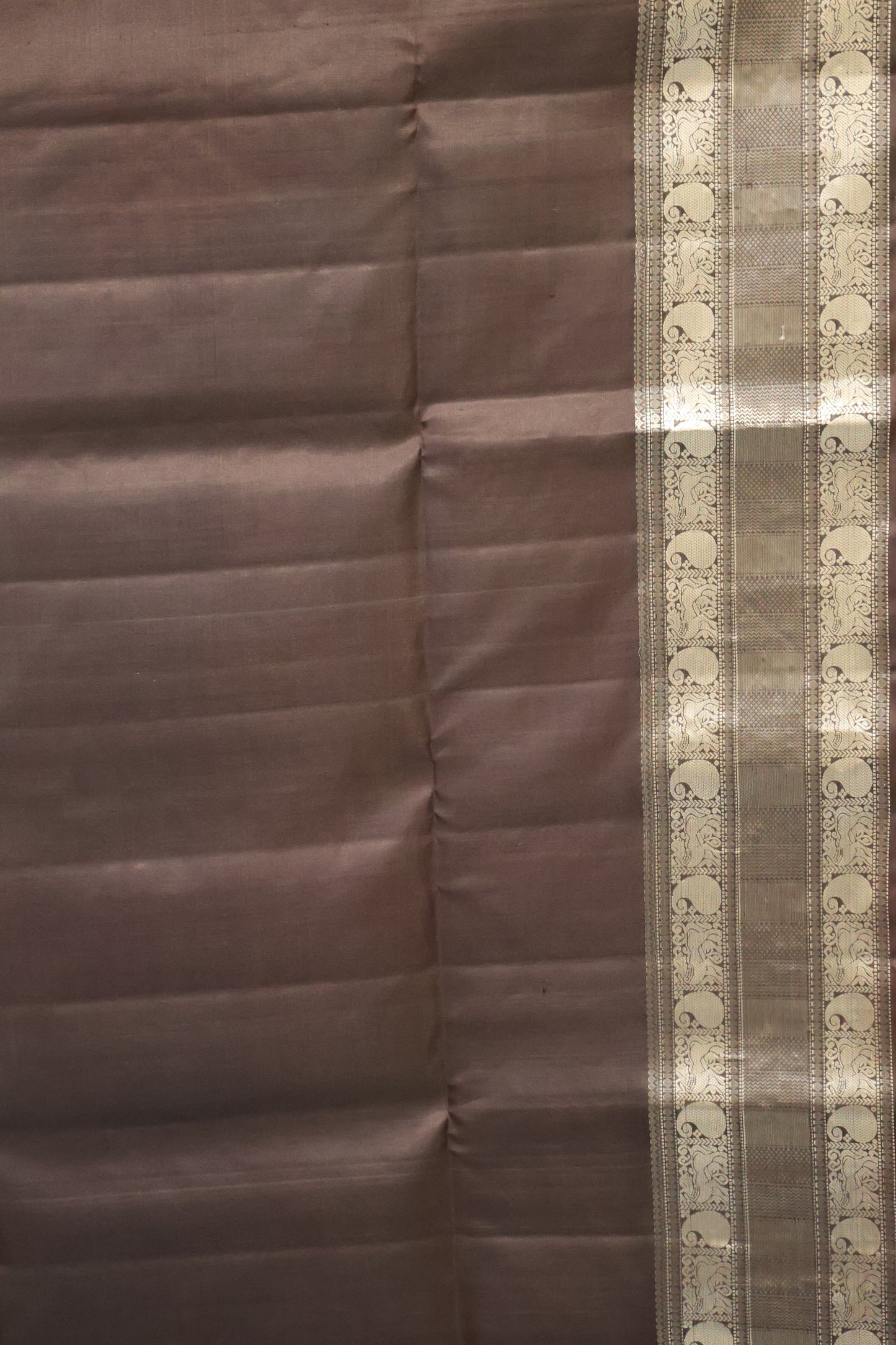 Pure Soft Silk Saree - brown peacock