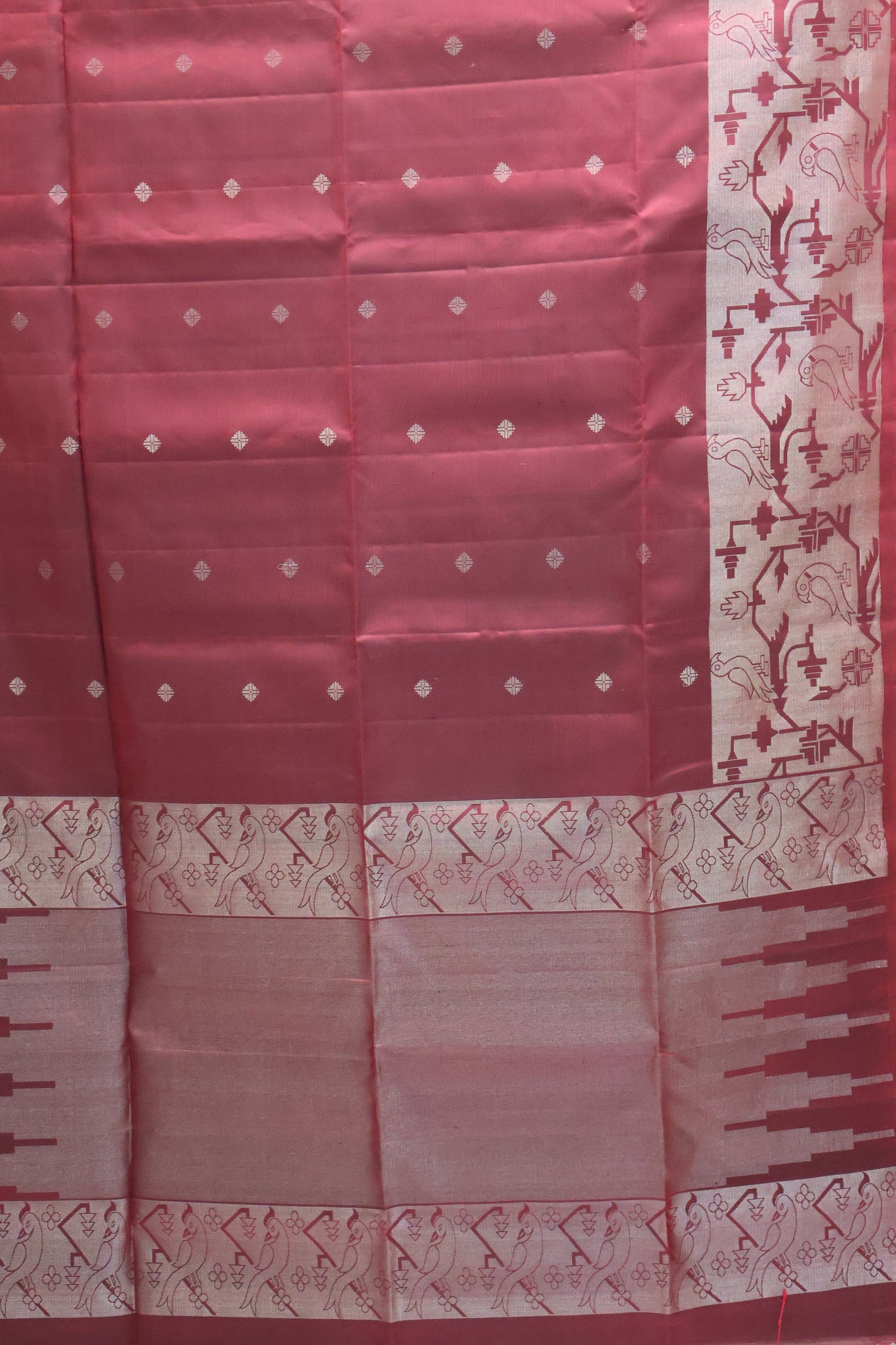 Pure Soft Silk Saree - Maroon bird