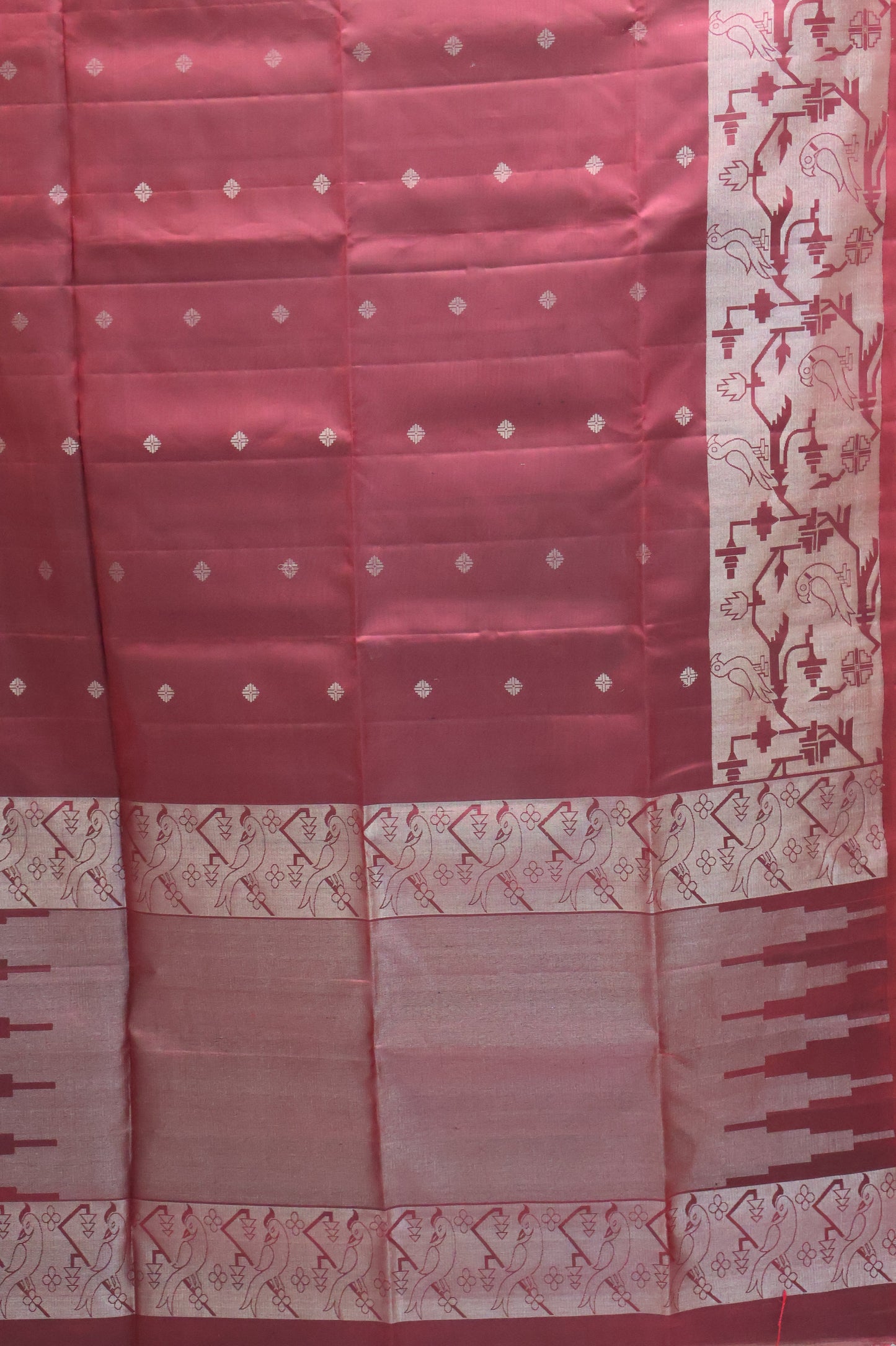 Pure Soft Silk Saree - Maroon bird
