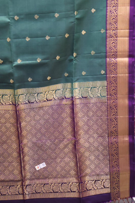 Pure Soft Silk Saree-Metalic Green-Voilet