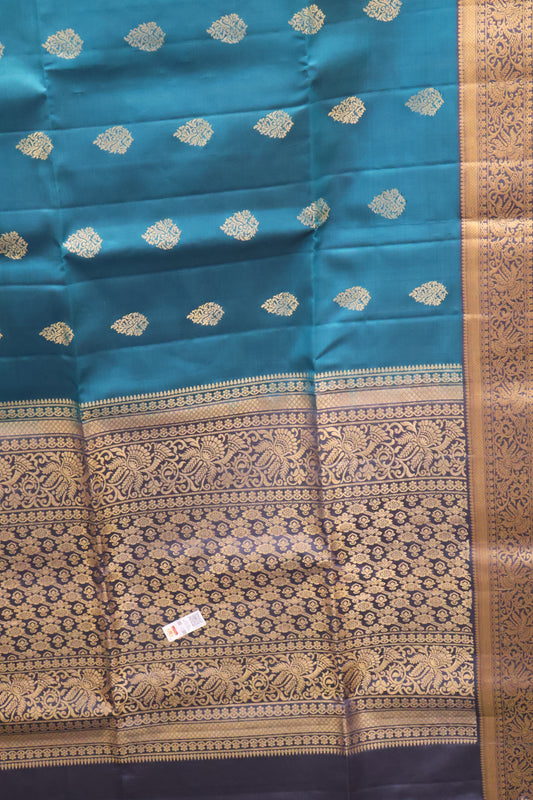 Pure Soft Silk Saree -Peacock Green