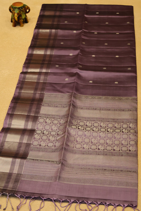 Pure Soft Silk Saree - Lavender peacock