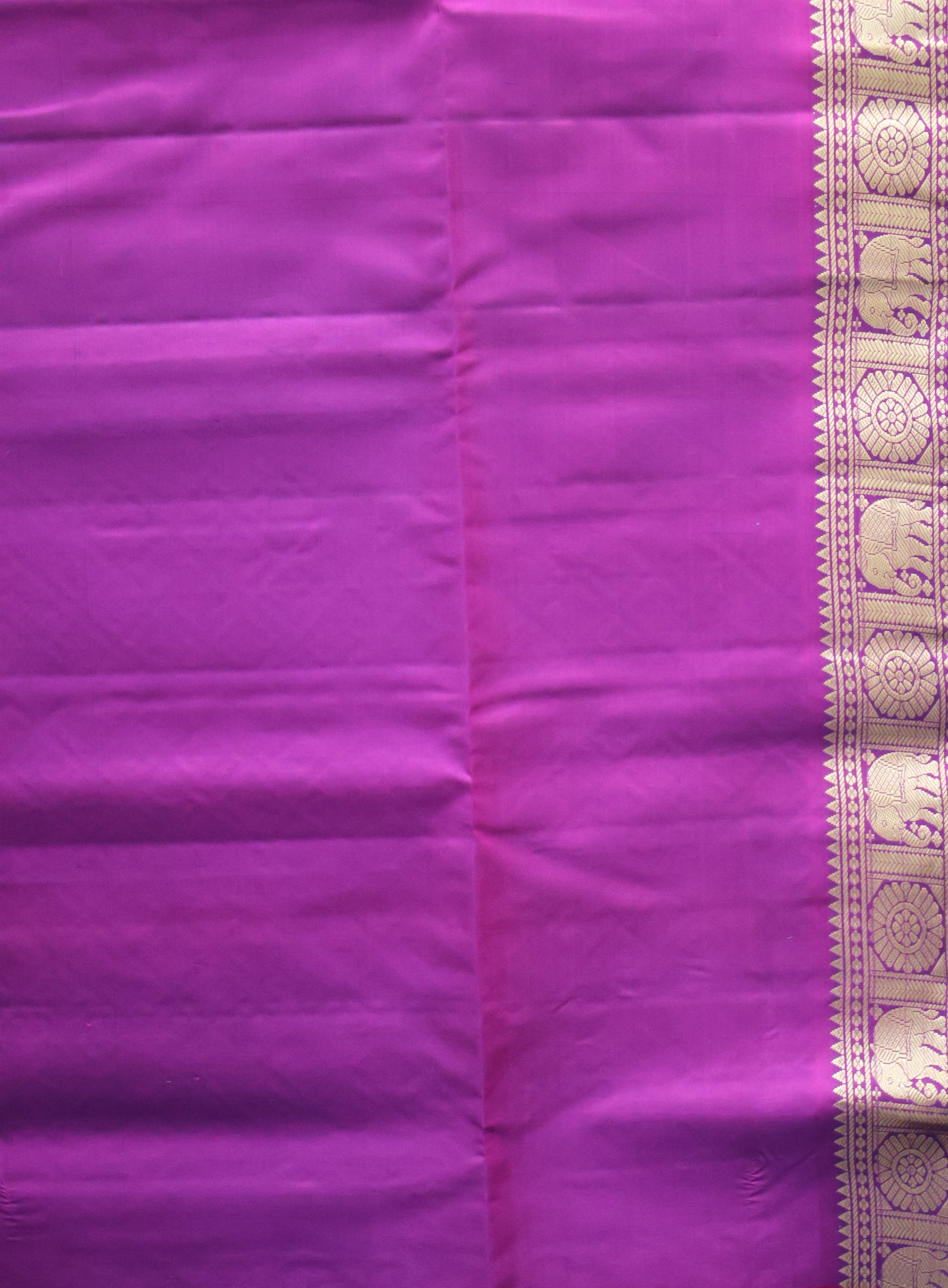 Pure Soft Silk Saree -Dark Green With Magenta